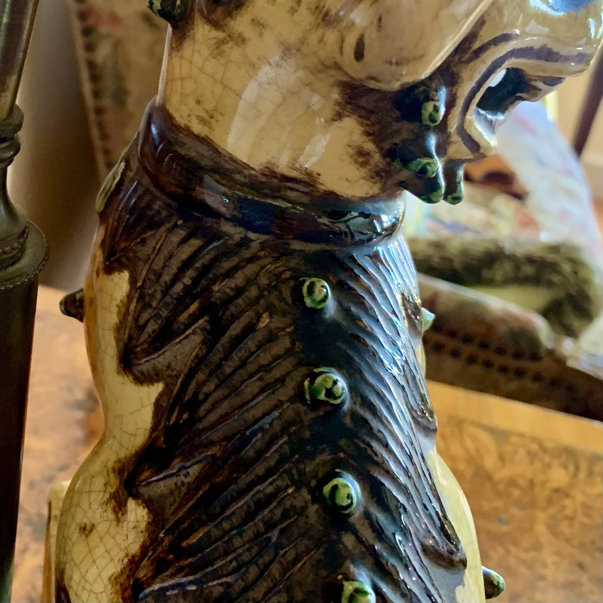 Chinese Yellow Sculpture Foo Dog Lamp