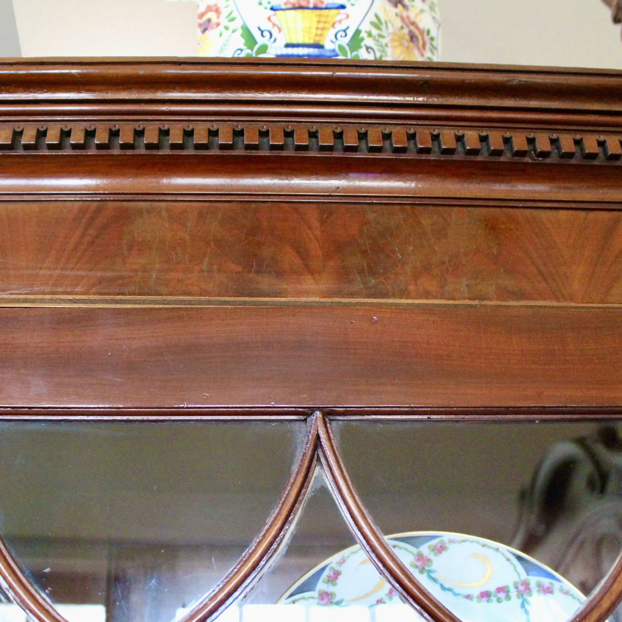 Georgian English Mahogany Glass Front Bookcase