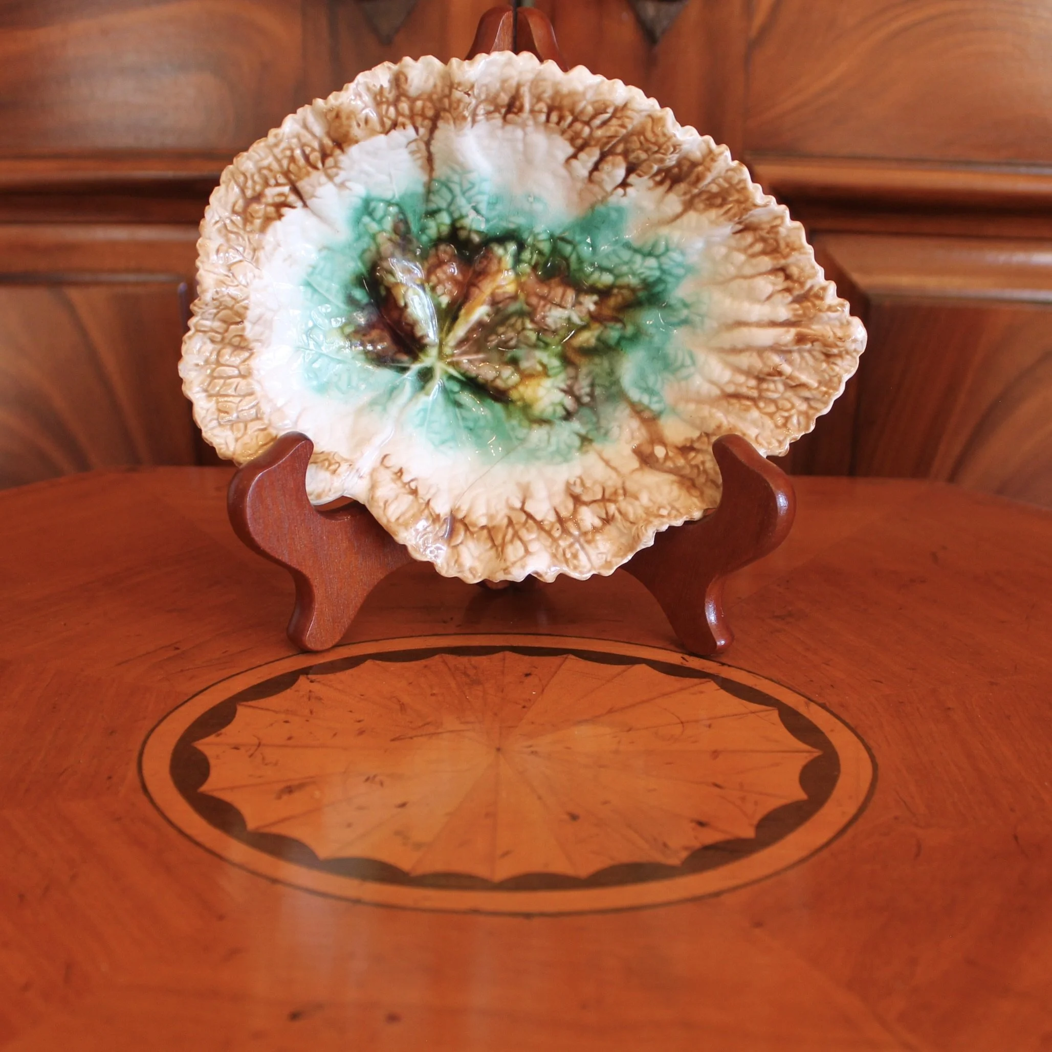 English Begonia Leaf Majolica