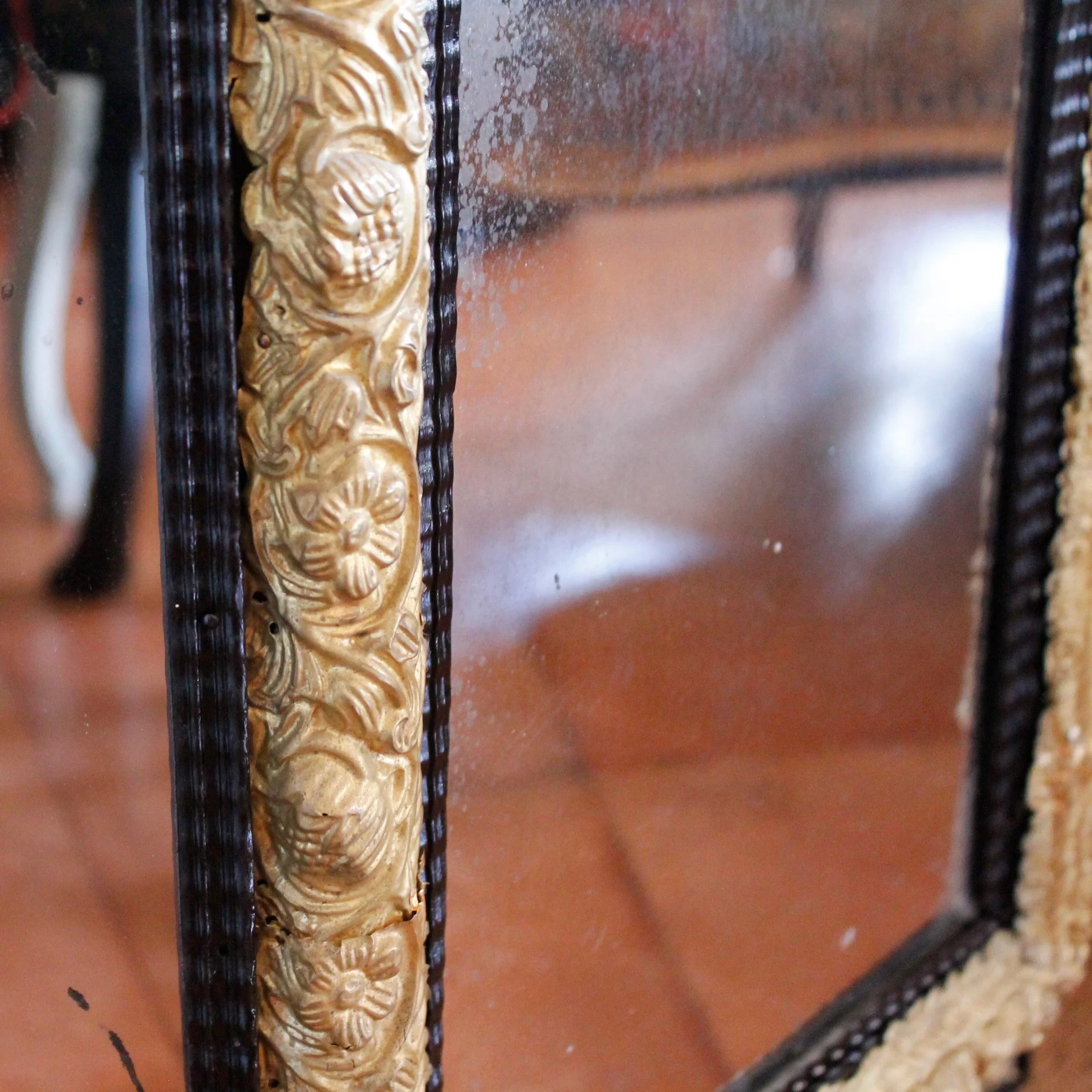Dutch-Baroque-Style-Cushion-Mirror-With-Gilt-Brass-Repoussé -Mounts (12)