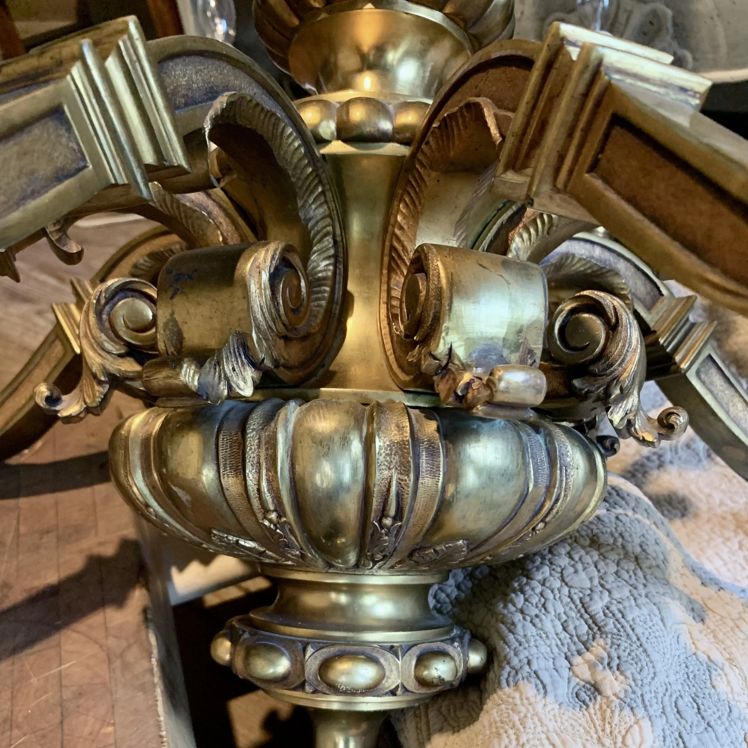 Spanish Baroque Style Bronze Chandelier