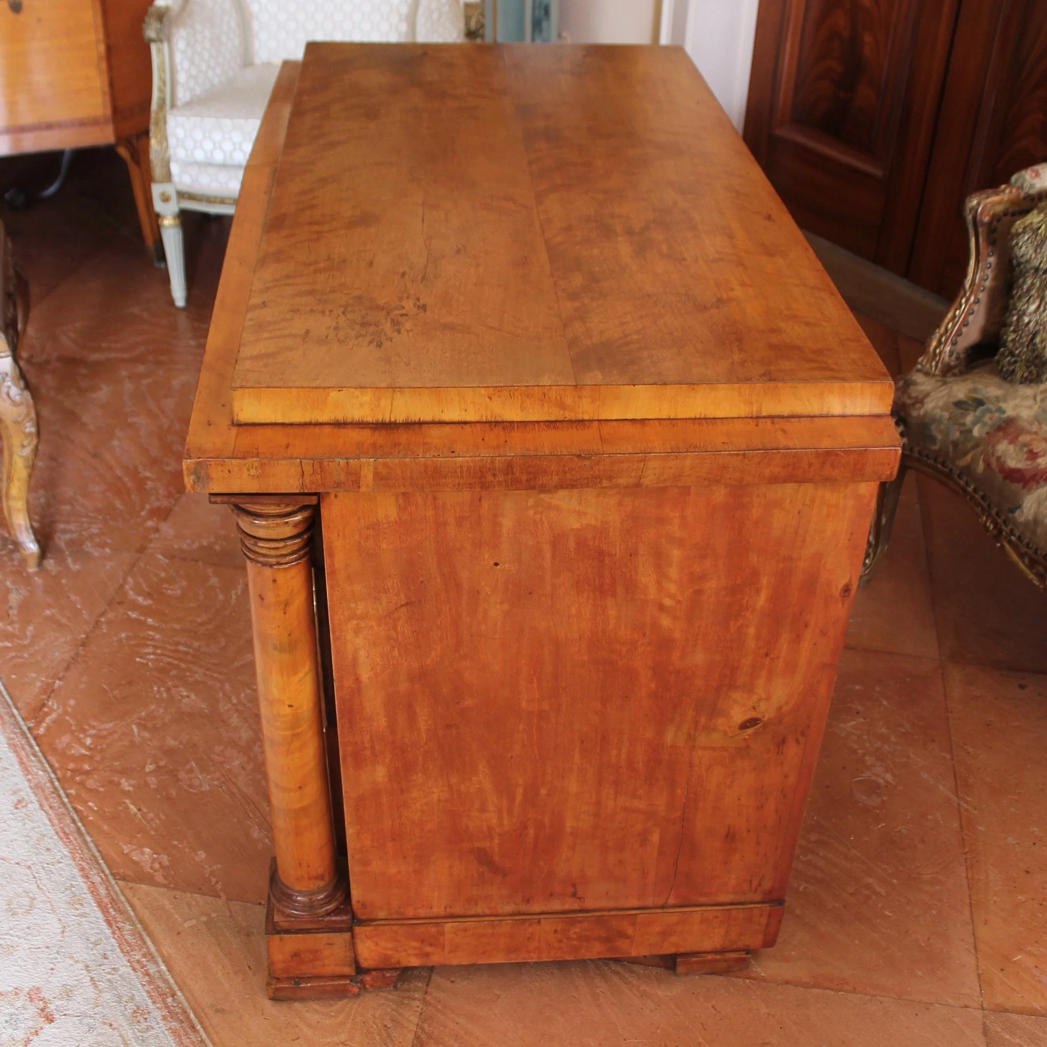 Biedermeier-Birch-Commode-Chest-of-Drawers (5)-side