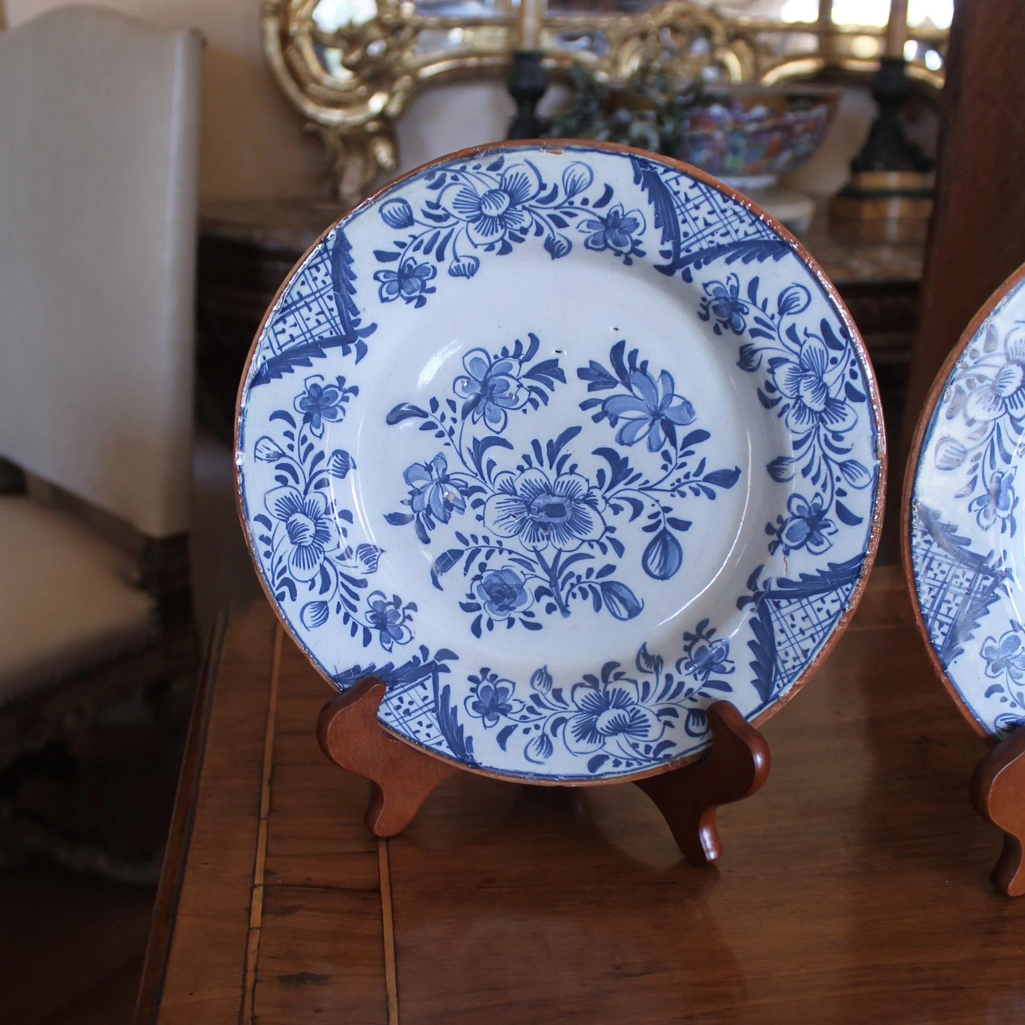 Trio of Blue and White Delft Plates