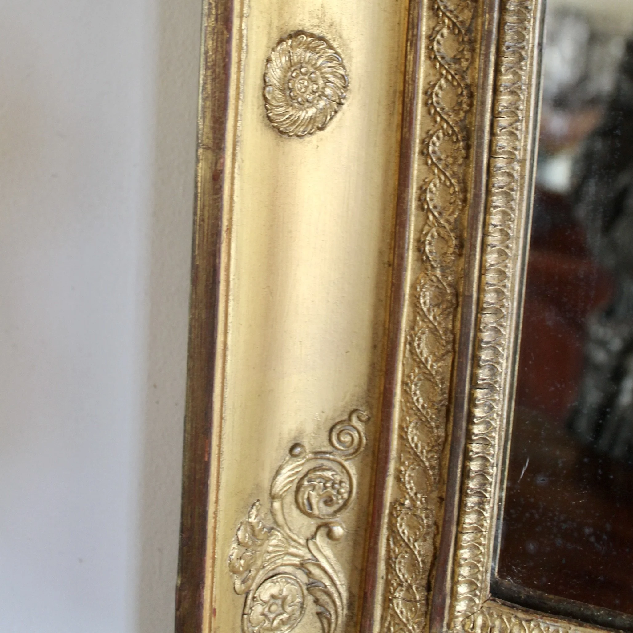 Antique French Charles X Gilt Wood and Gesso Mirror
