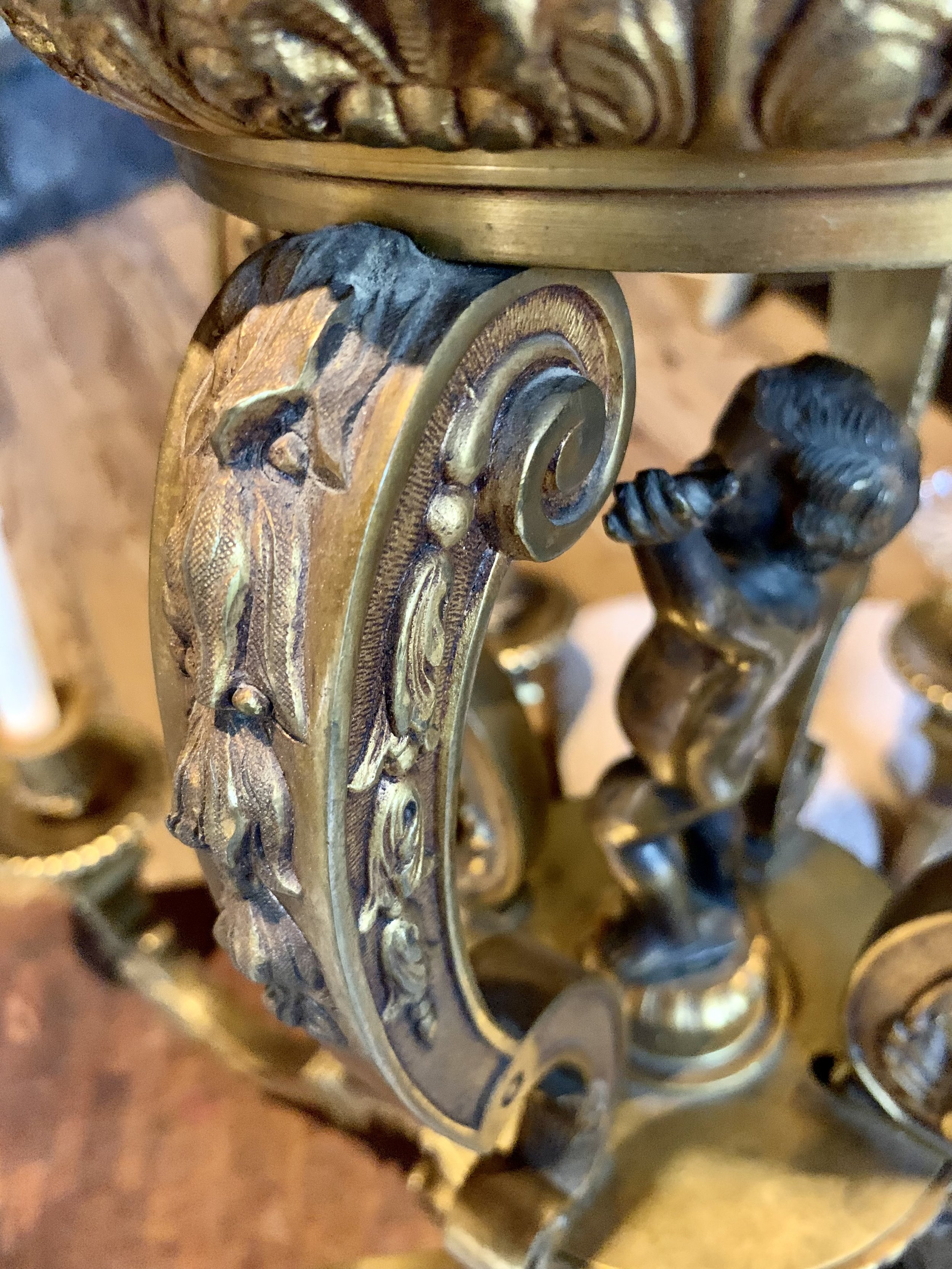 Spanish Baroque Style Bronze Chandelier