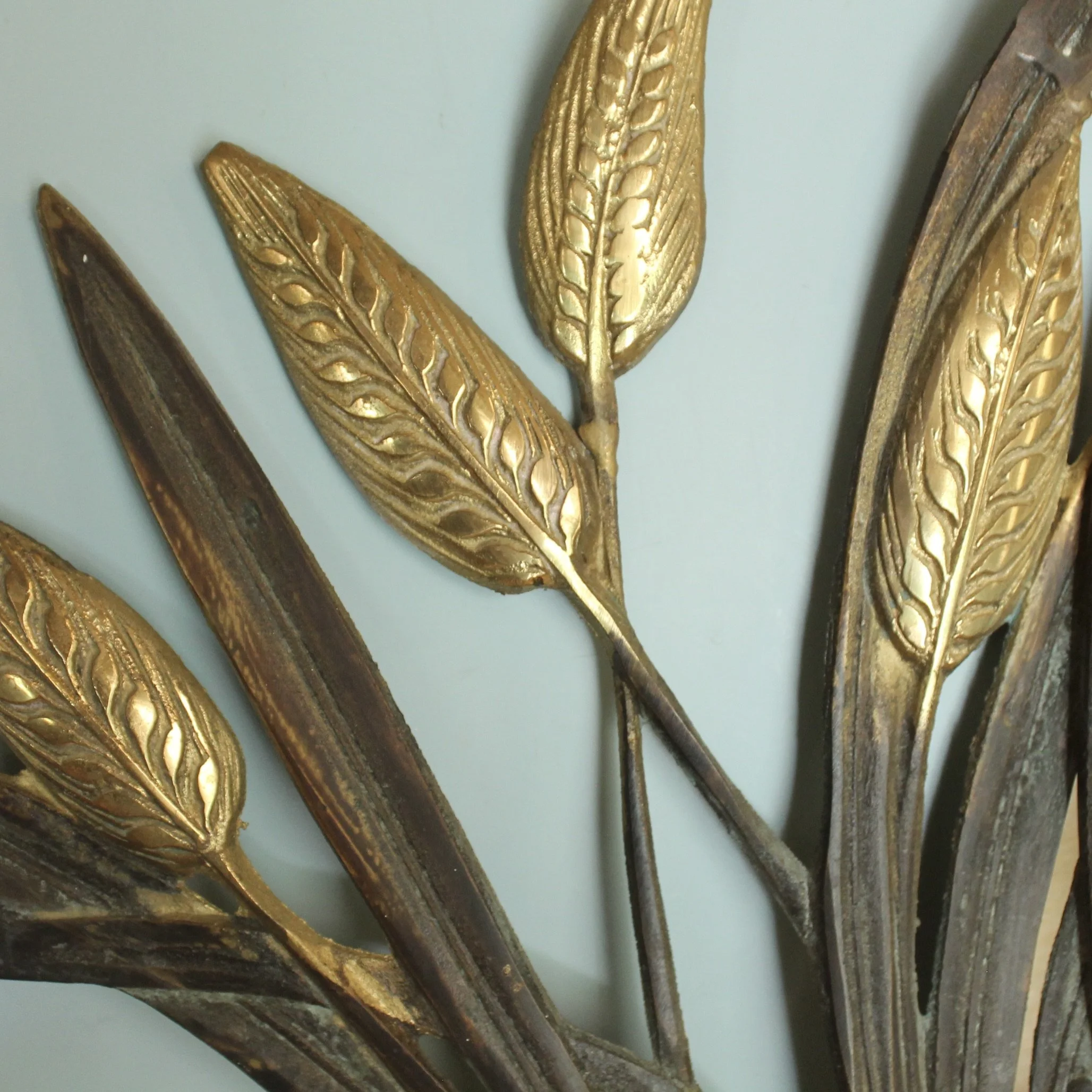 Brass Wheat Motif Wall Ornament