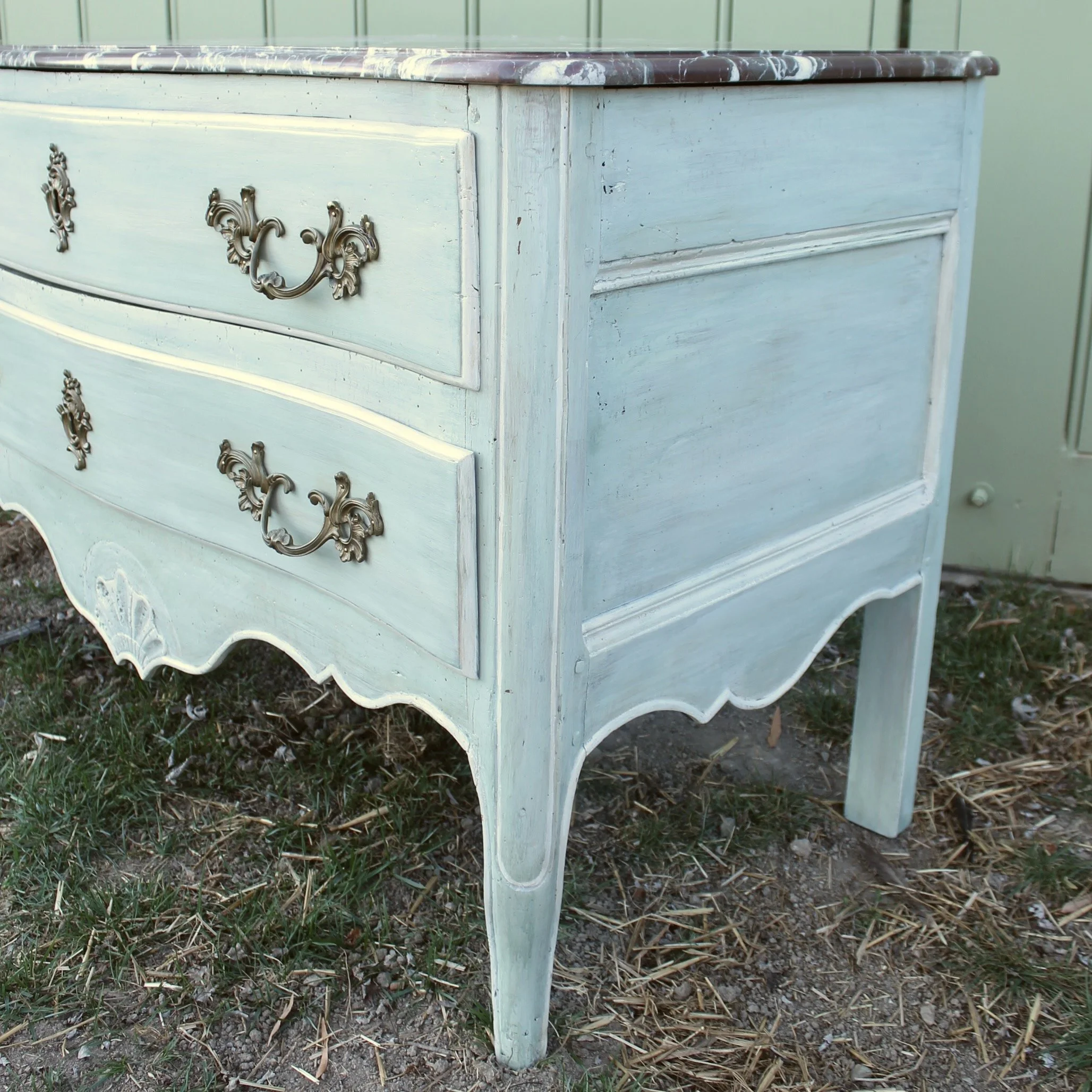 Louis-XV Period-Provincial-Commode-in-Celadon-Blue-Paint (2)