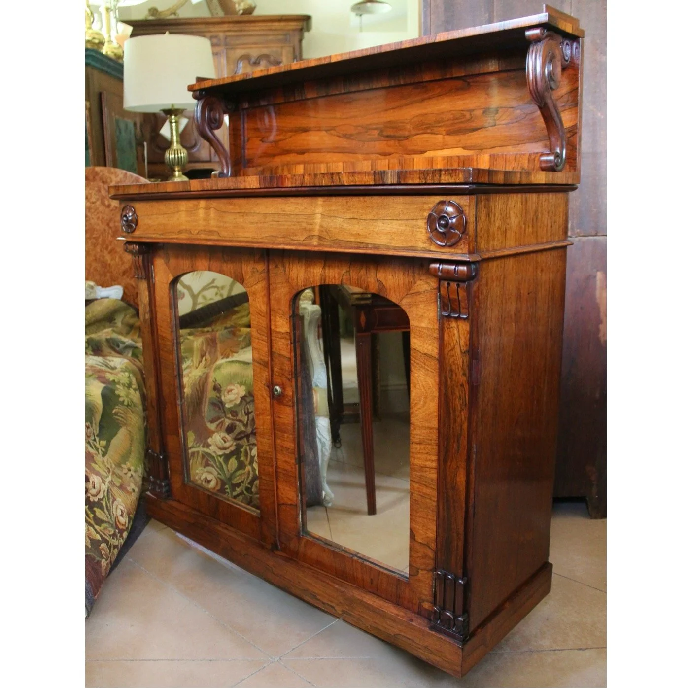Antique-English-Rosewood-Chiffonier-Cabinet-Regency-George-IV (5)-detail