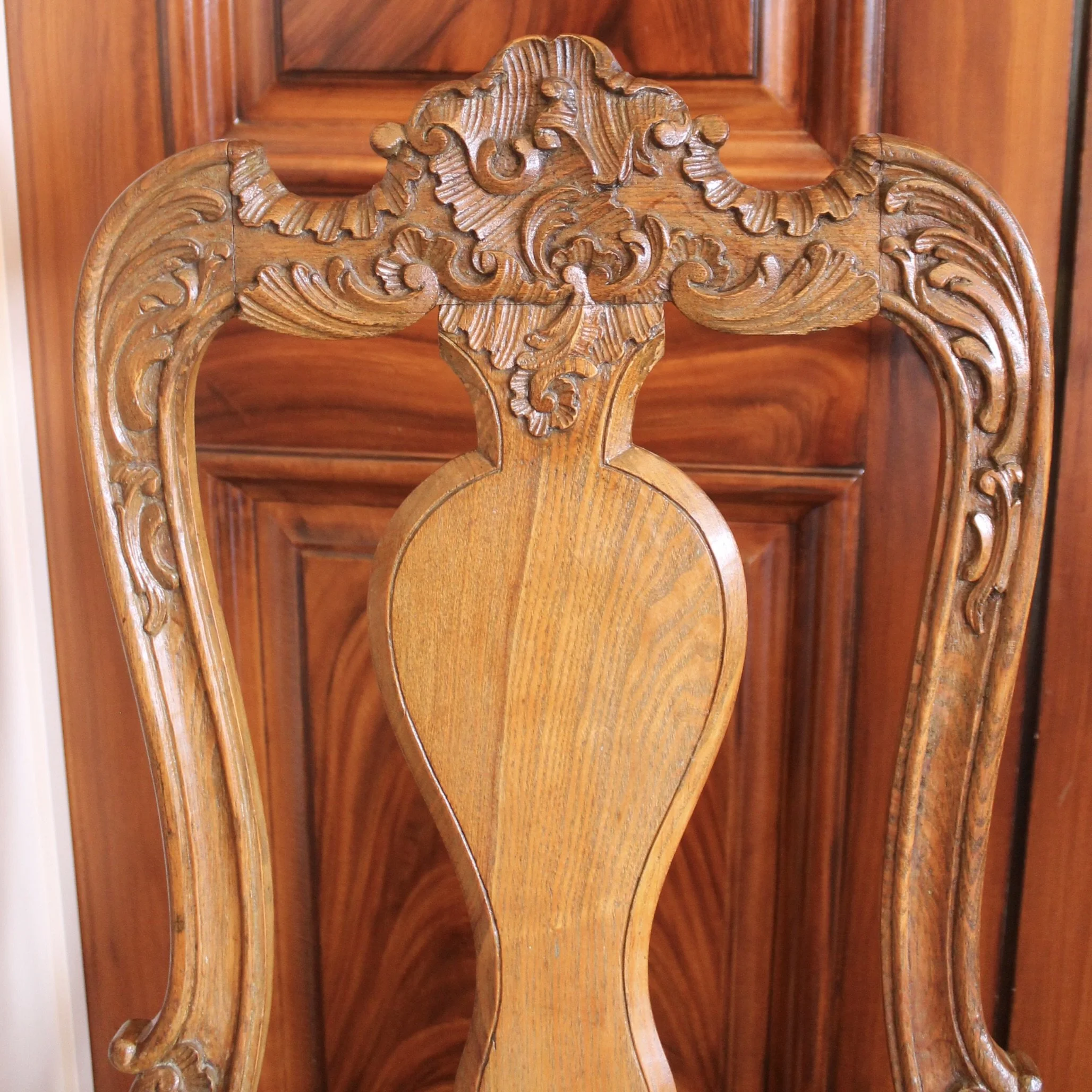 Pair Dutch Rococo Carved Chairs