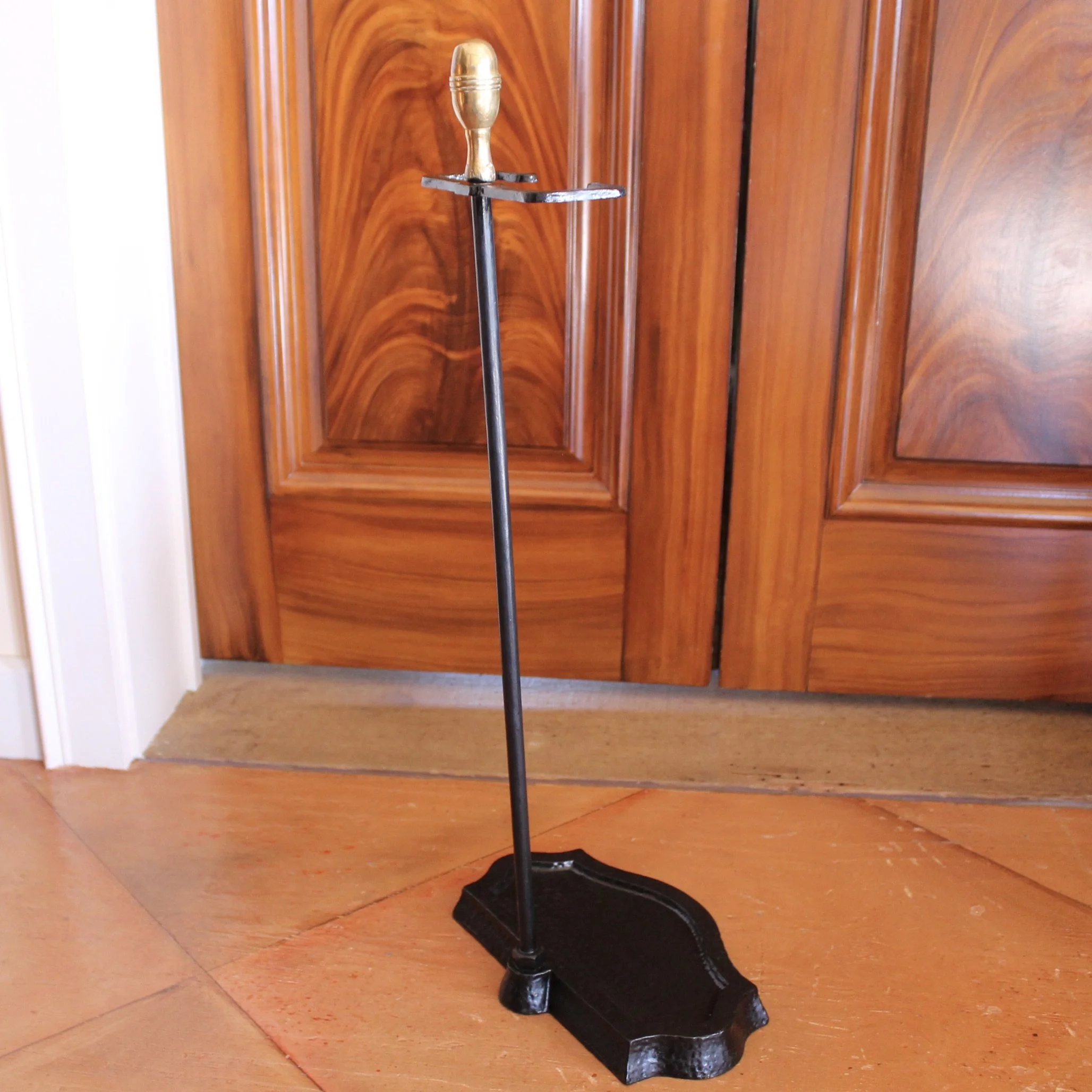 Cast Iron and Brass Antique Fire Tool Stand