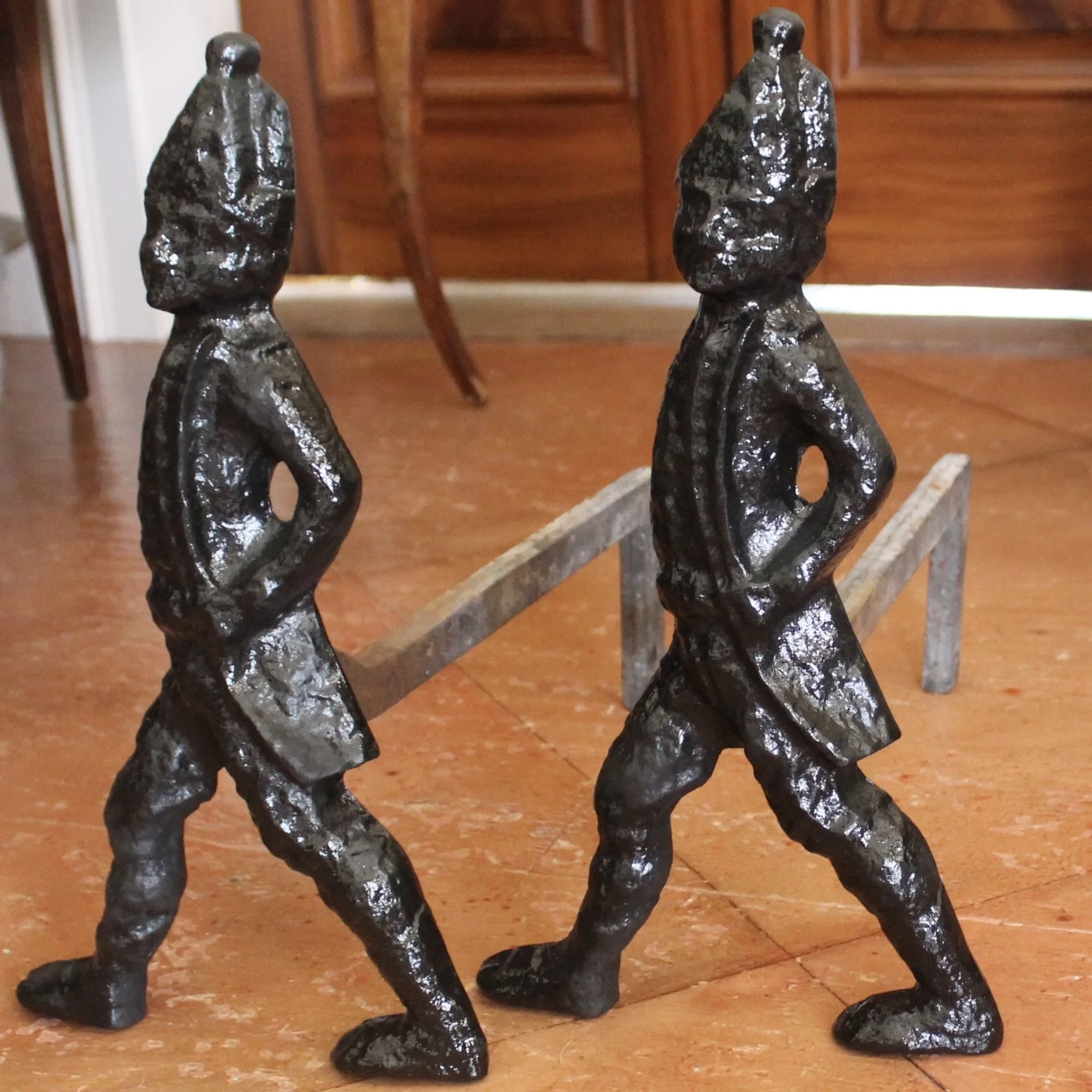 ir of American Cast Iron “Hessian Soldier” Andirons