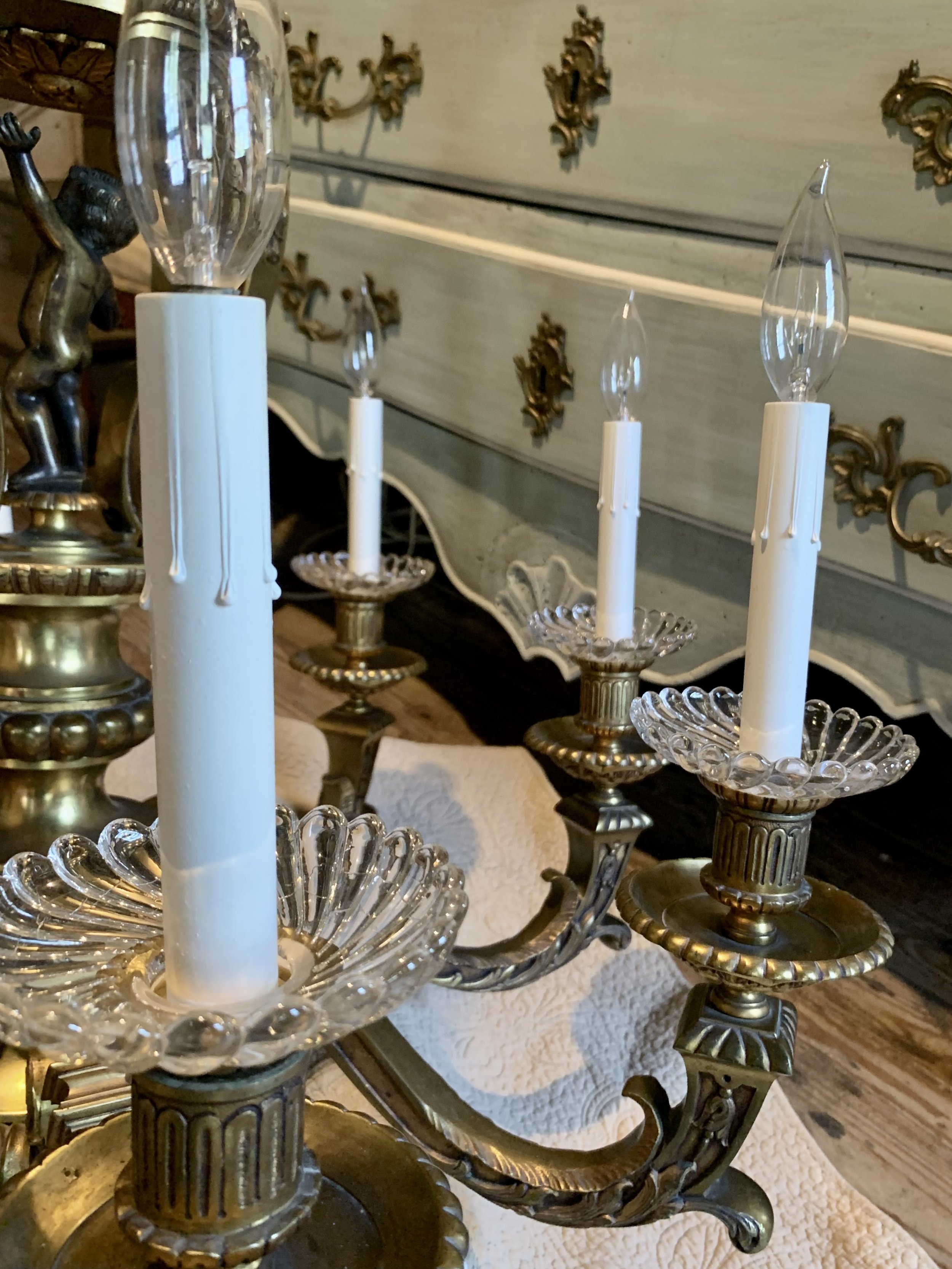 Spanish Baroque Style Bronze Chandelier