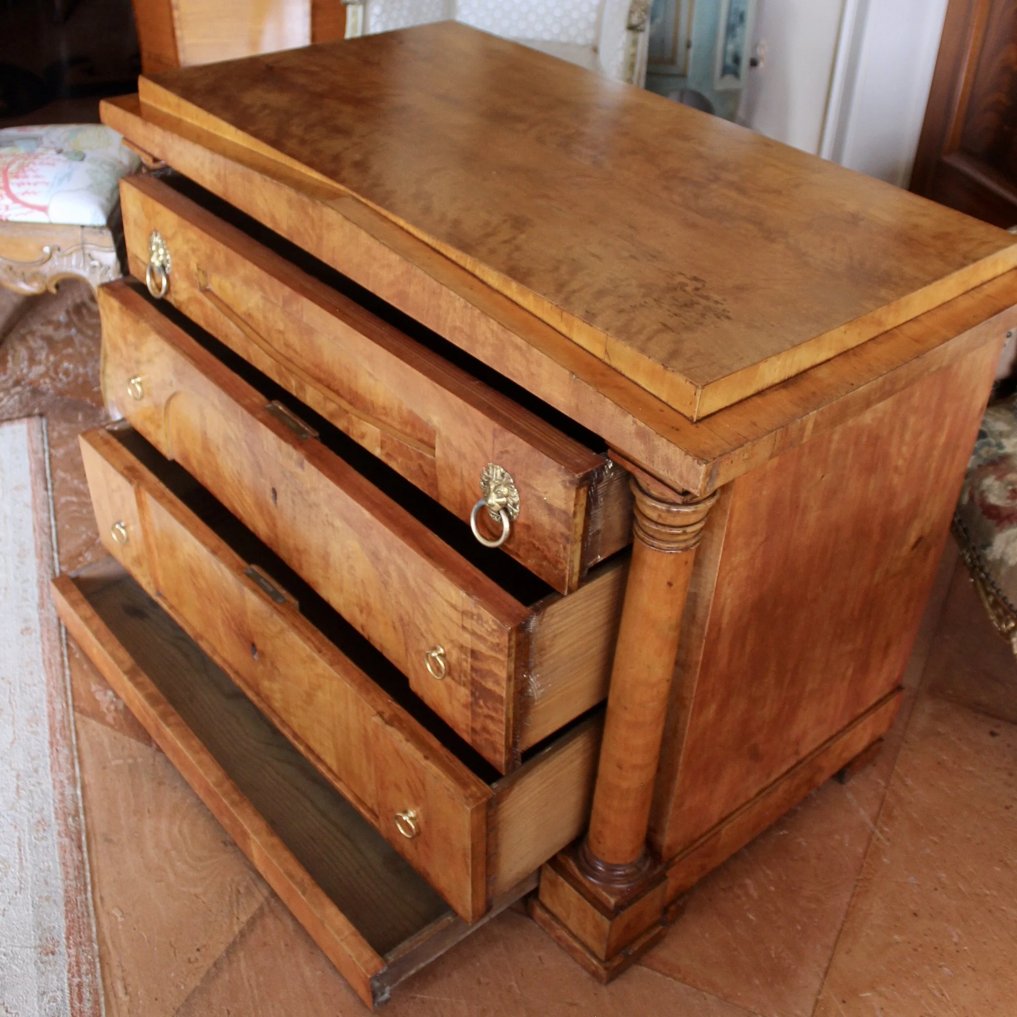 Biedermeier Birch Commode / Chest of Drawers