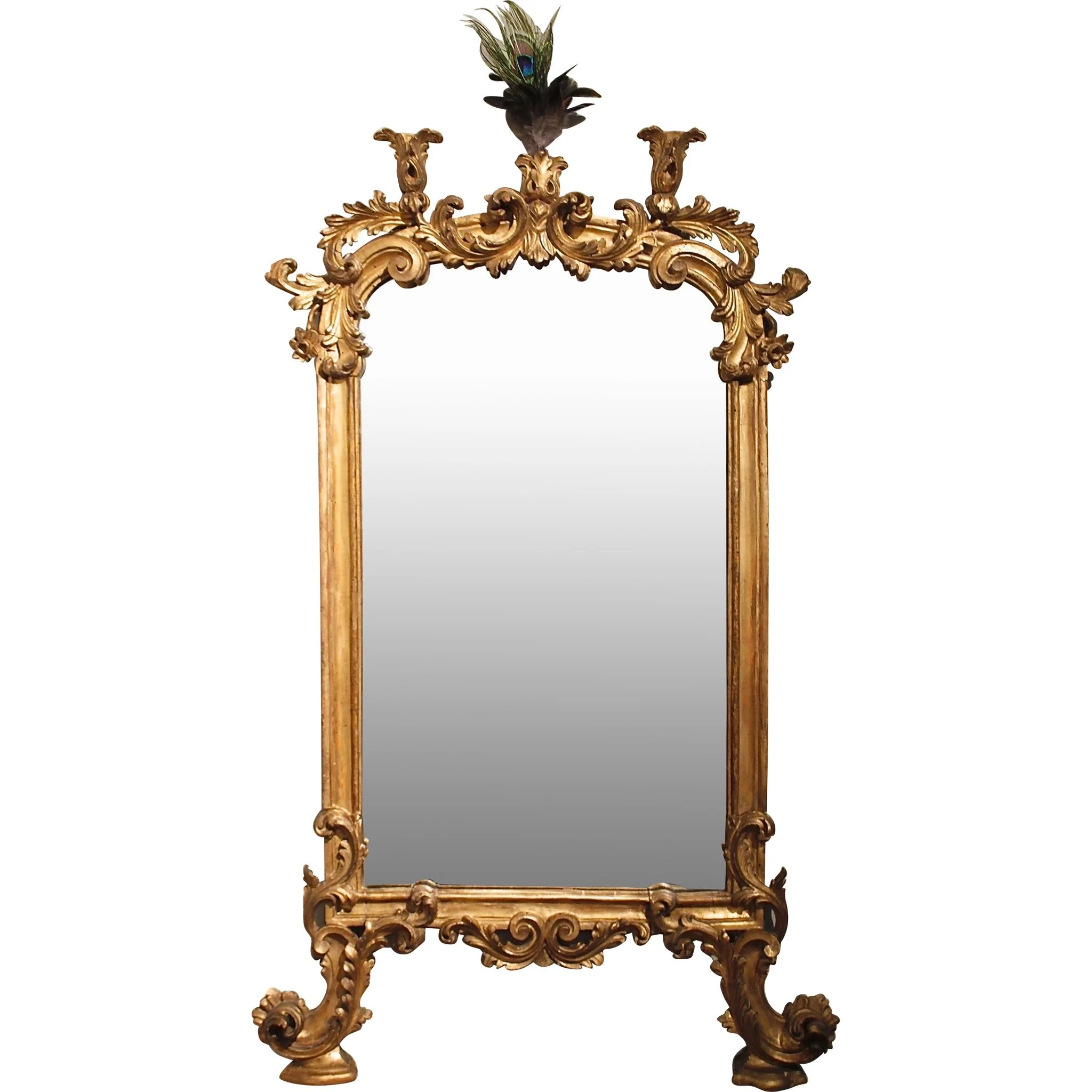 Italian Giltwood Carved Rococo Mirror, 19th Century