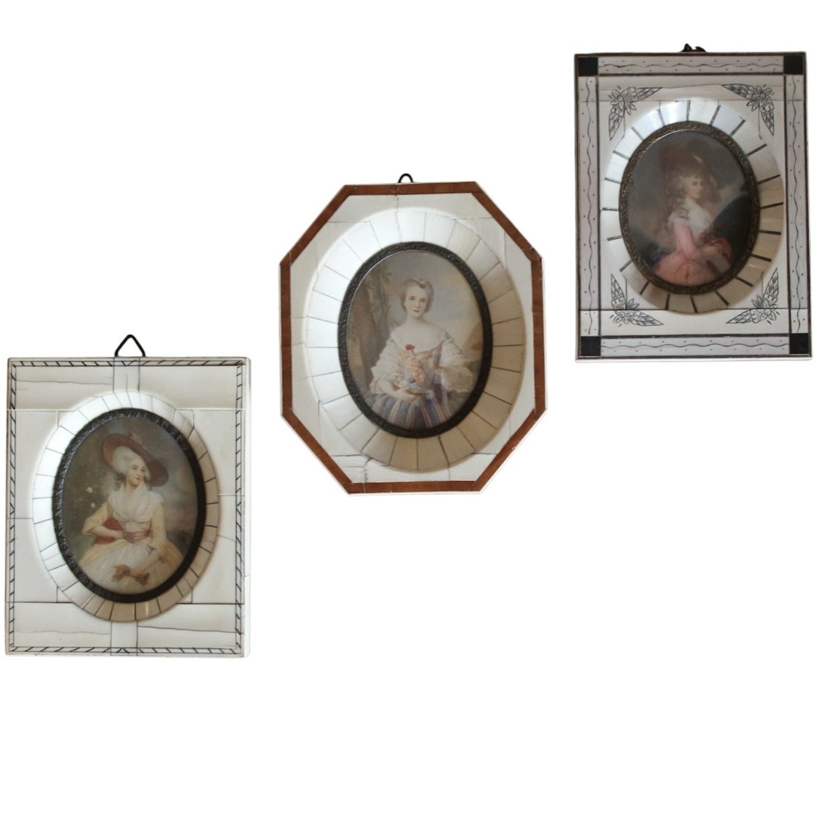 Antique Miniature Portraits In Fine Frames