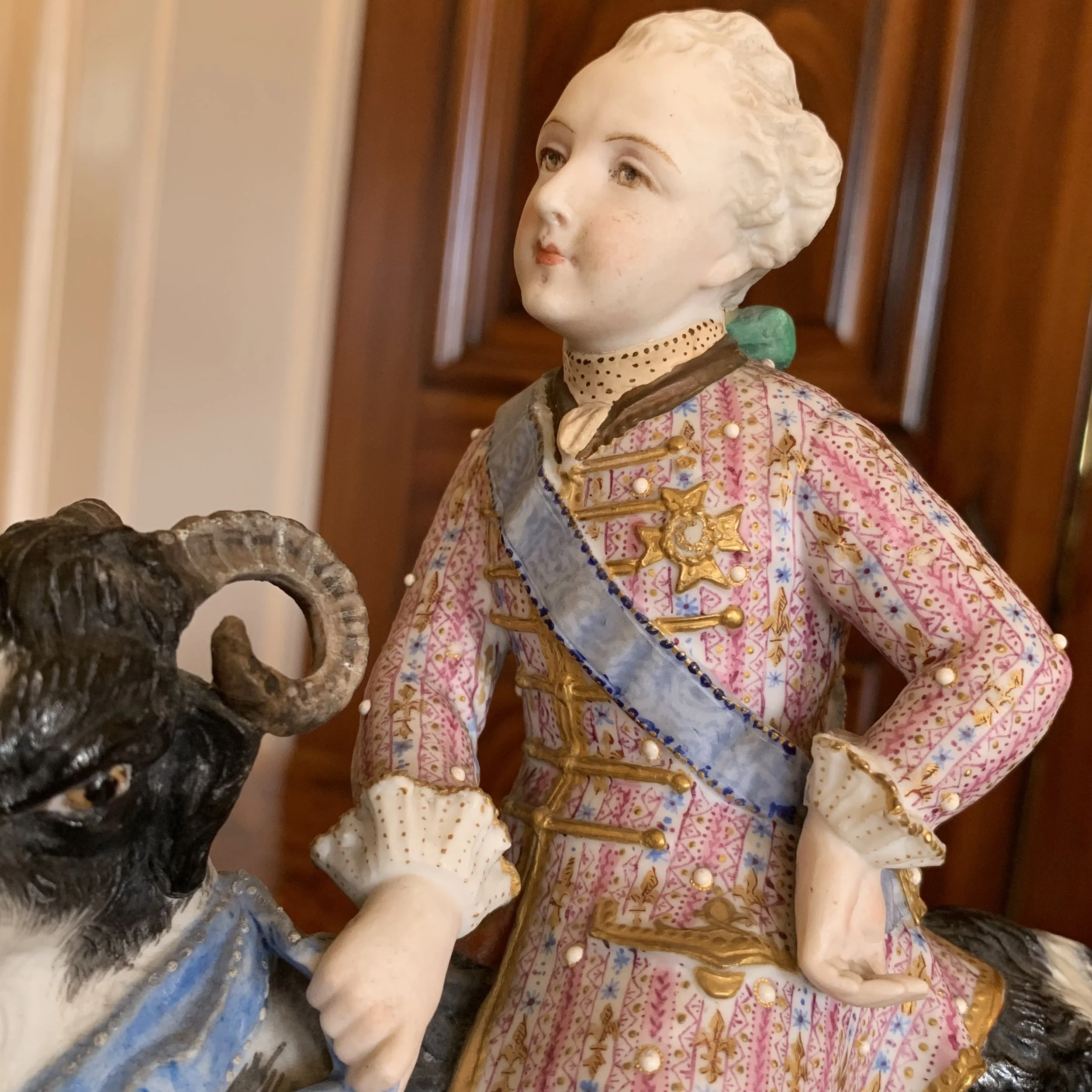 Goat and Rider Bisque Porcelain by Vion et Baury,  19th c.