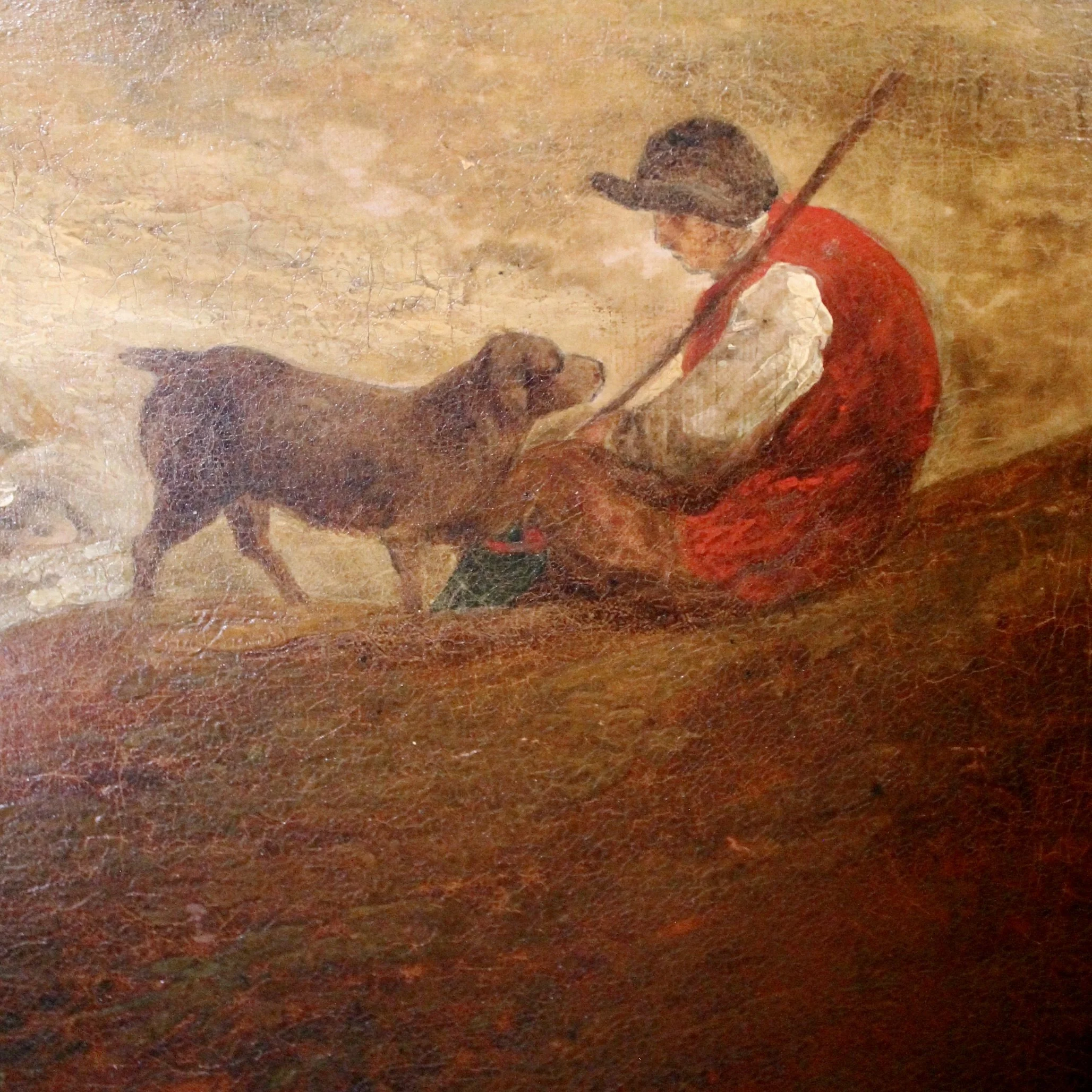 Large Oil on Canvas Landscape Attributed to George Morland