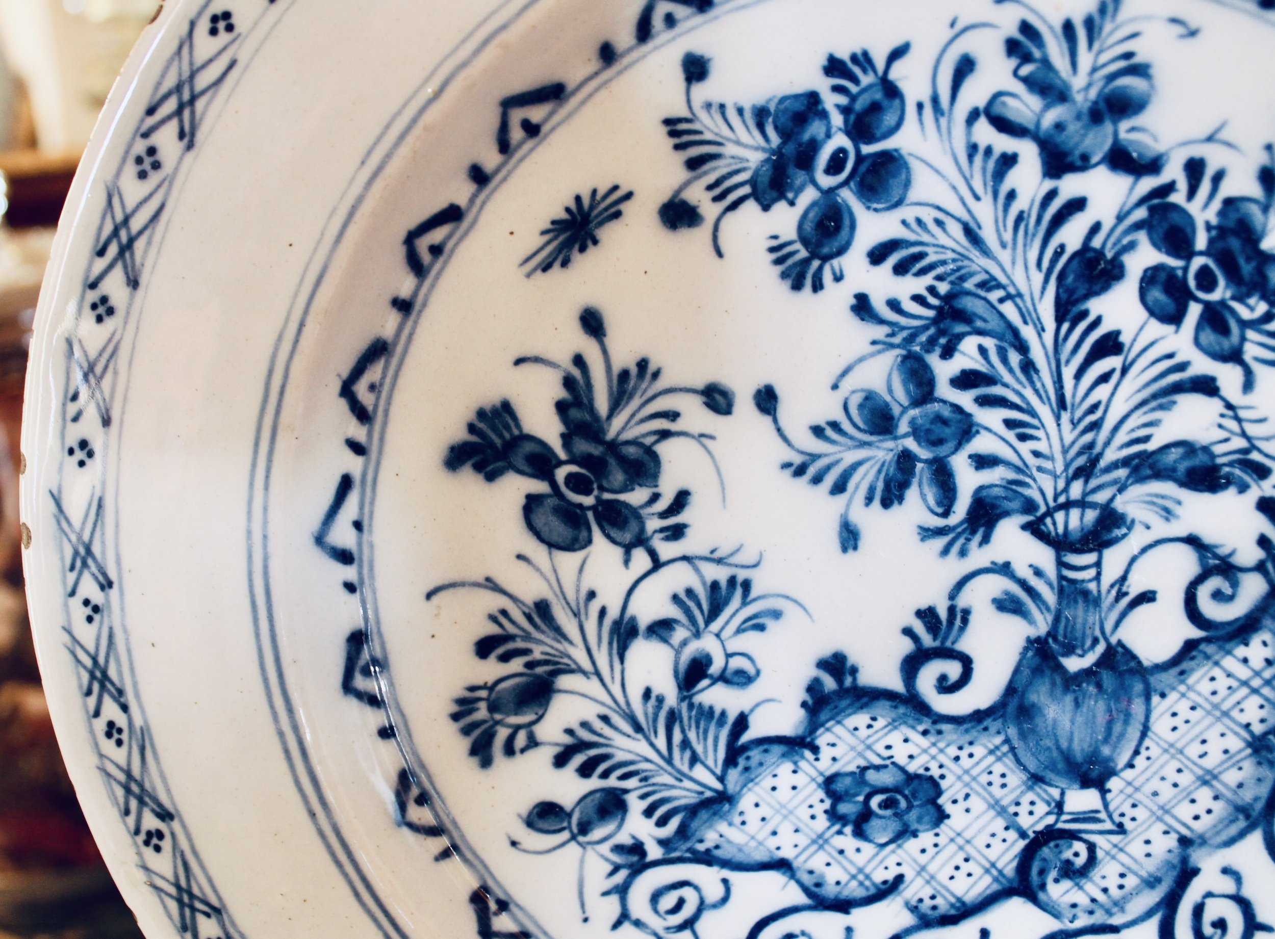 Large Rococo Delftware Plate