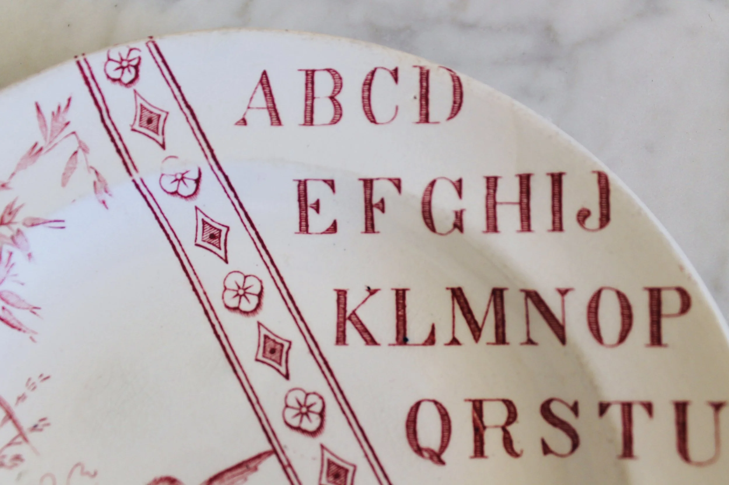 Antique Staffordshire Collector’s Alphabet Plates- a Trio
