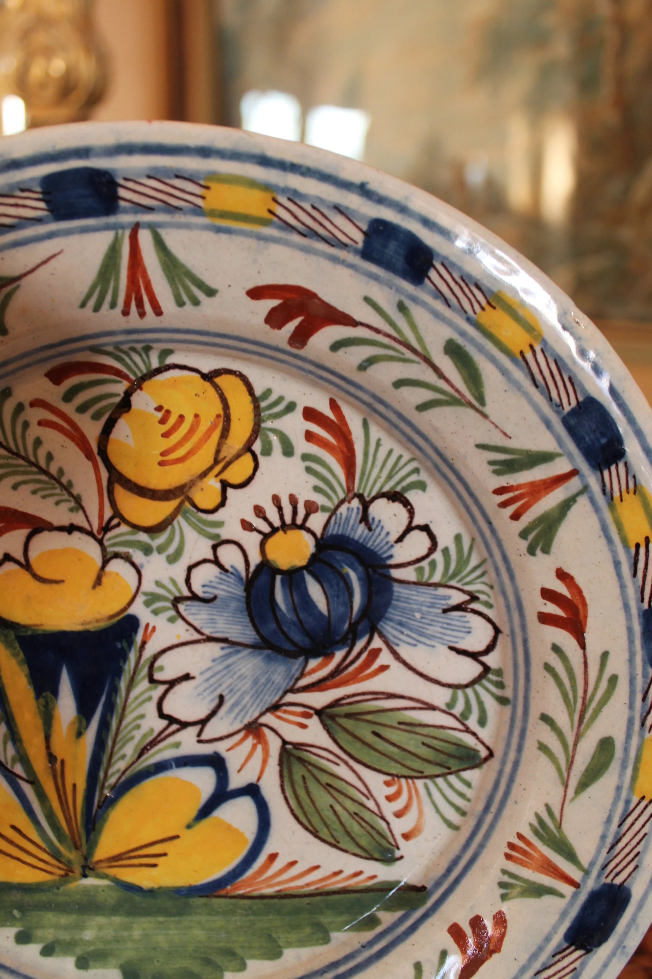 Polychrome 18th century Delft Plates