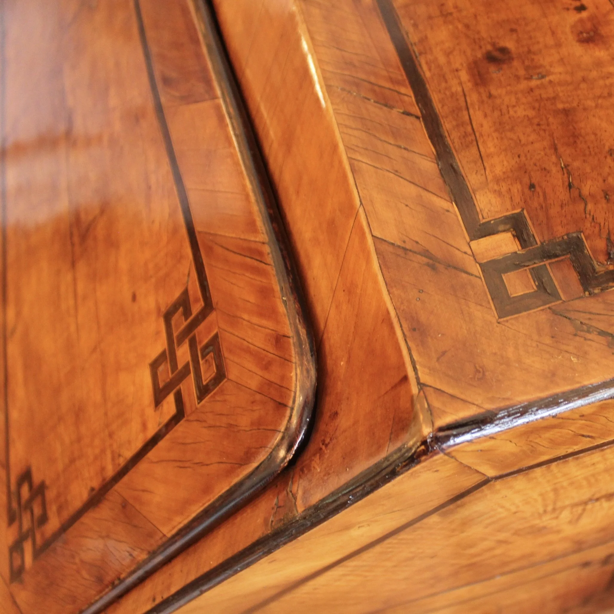 French Provincial Marquetry Slant Front Desk