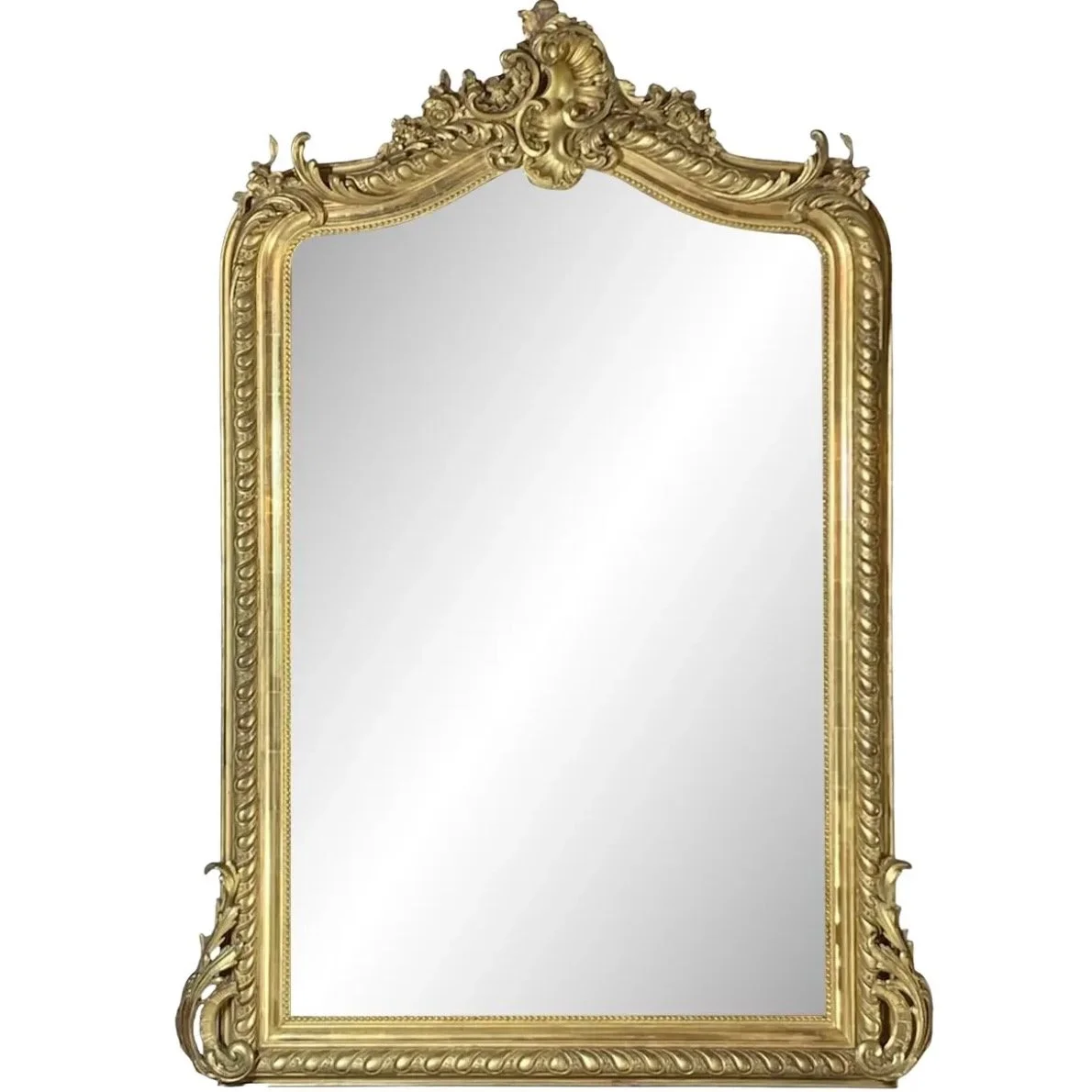 Louis Phillipe Giltwood Camel Back Rococo Crested Pier Mirror