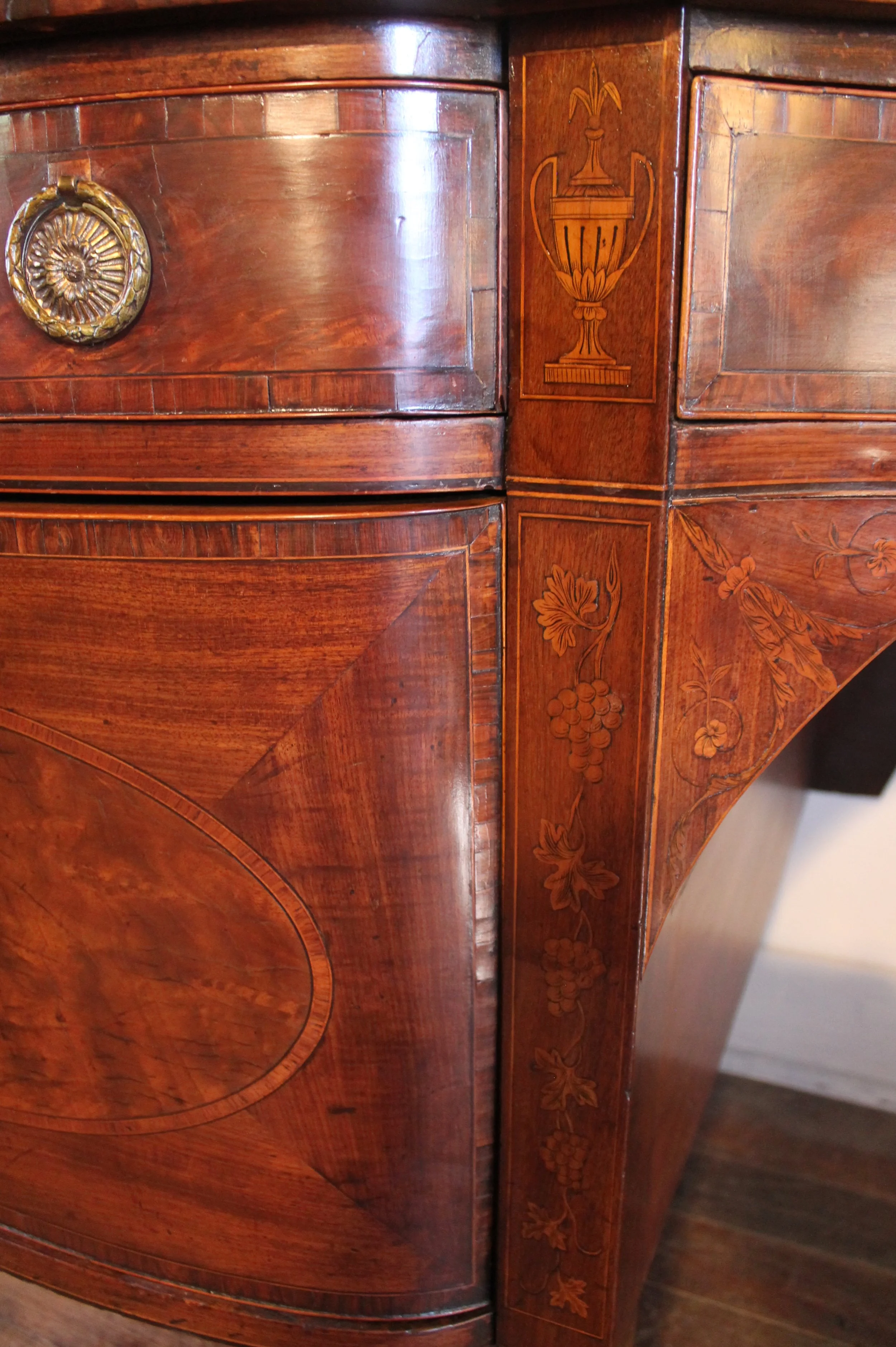 Large Georgian George III Inlaid Mahogany Sideboard