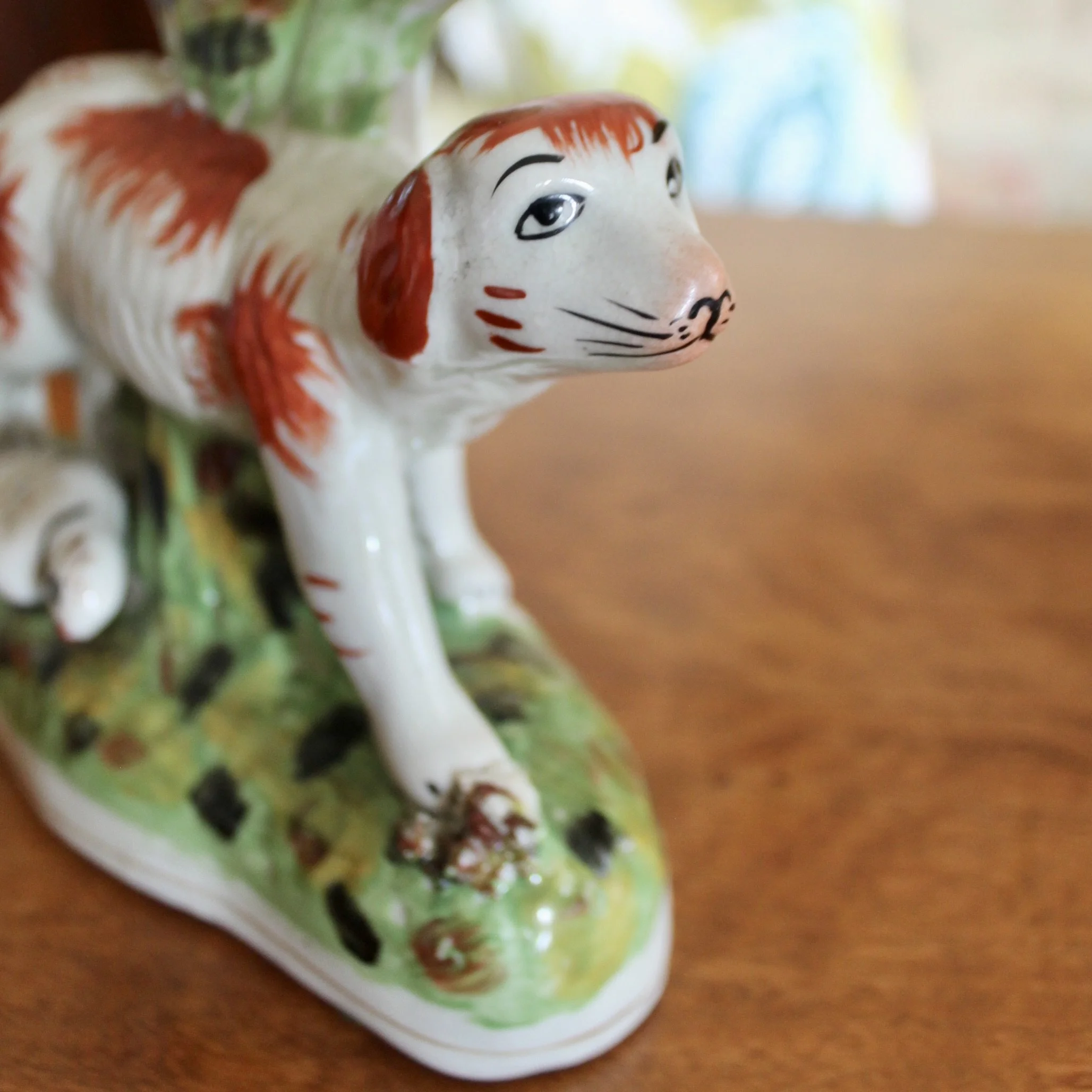 antique Staffordshire Bird Dogs