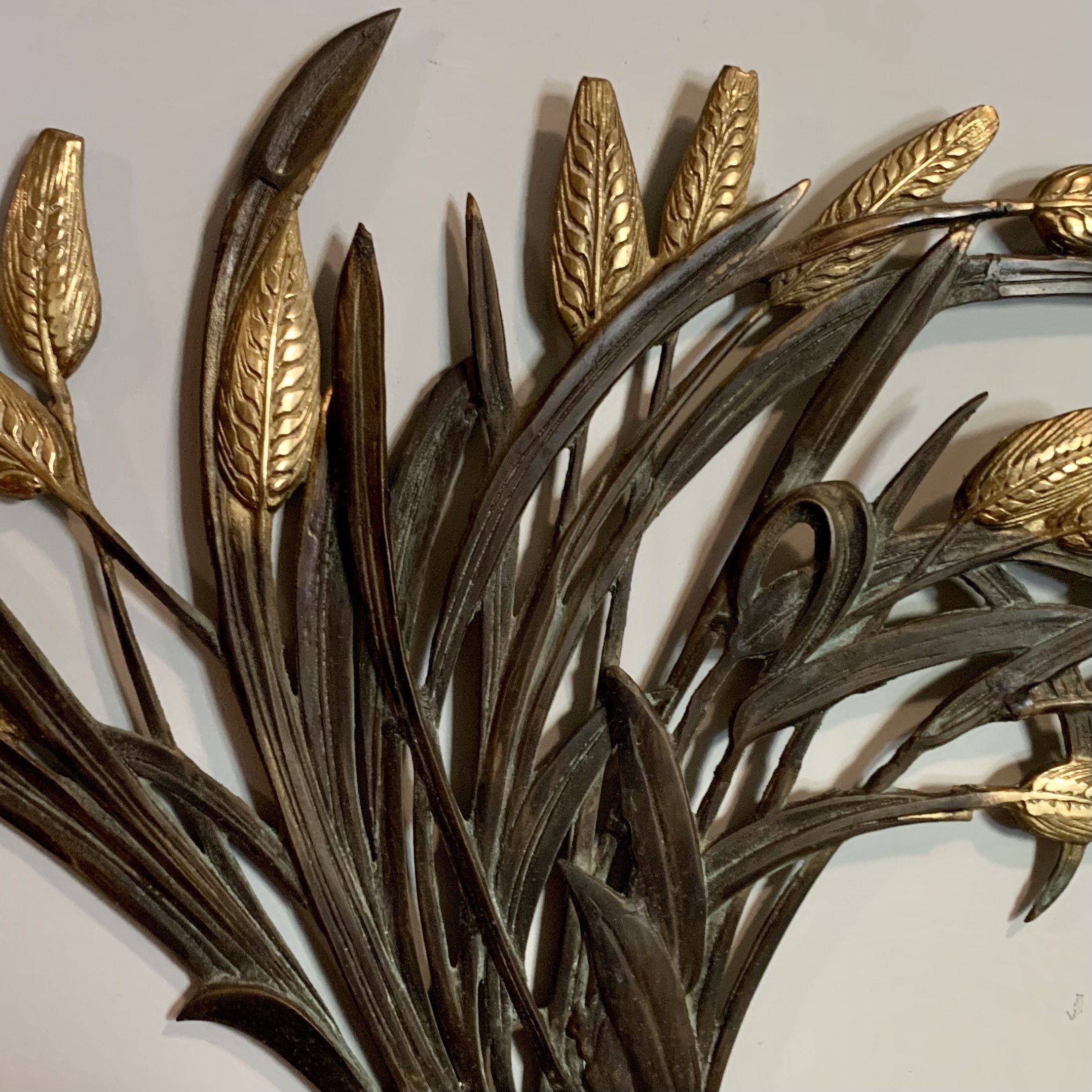 Brass Wheat Motif Wall Ornament