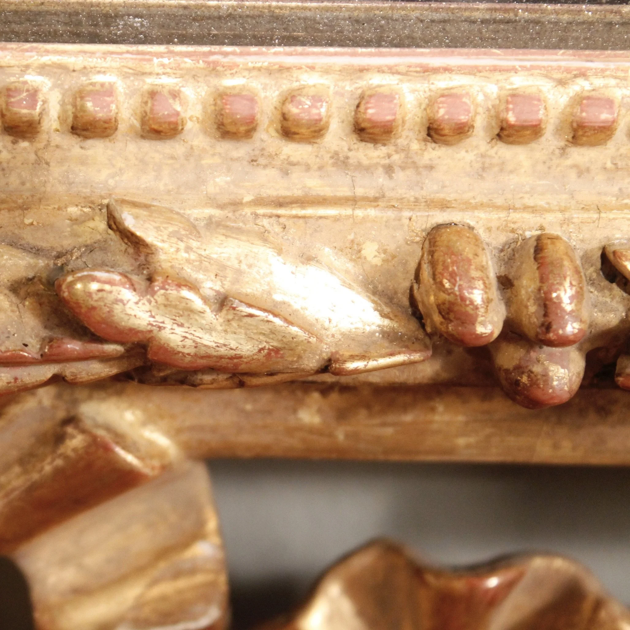 Large Italian Neoclassical Period Gilt Wood Mirror with Urn Crest