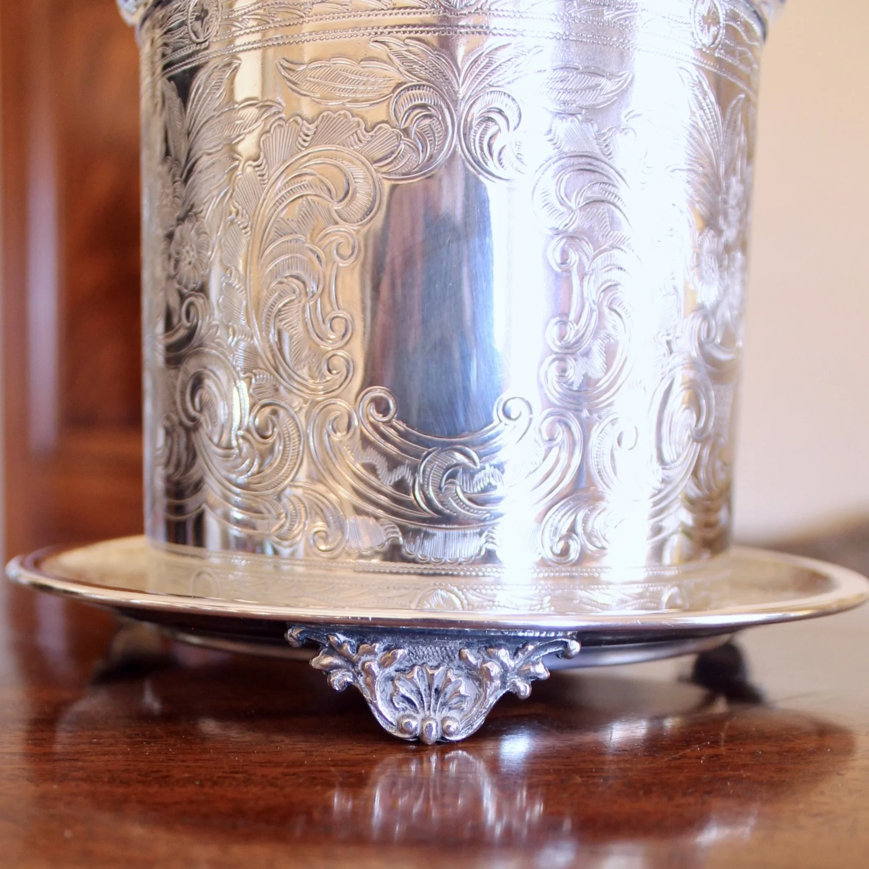 English Vintage Silver Plate on Nickel Biscuit Box