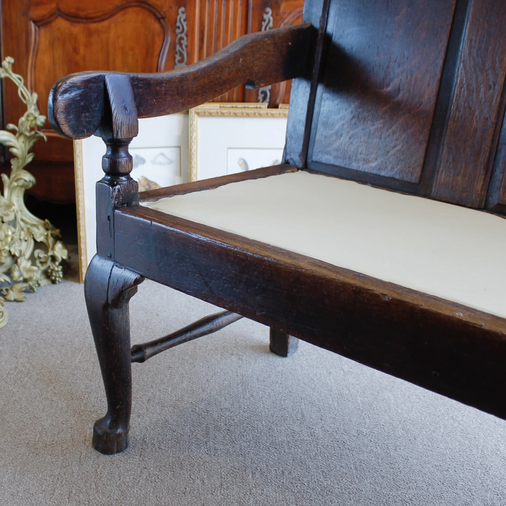 English Georgian Oak “Coachman’s” Bench