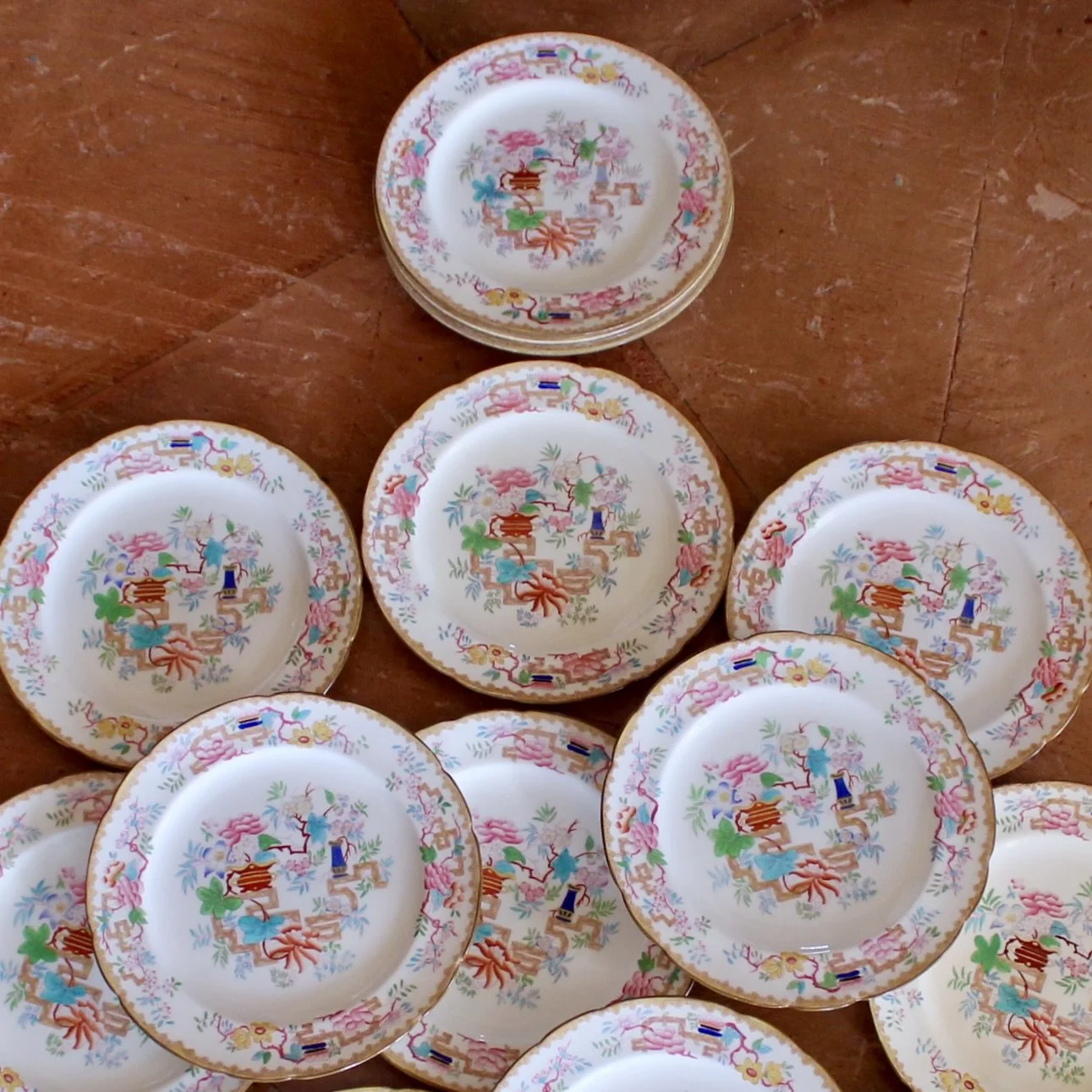 antique English ironstone China dinner set, Minton, Cauldon Ashworth