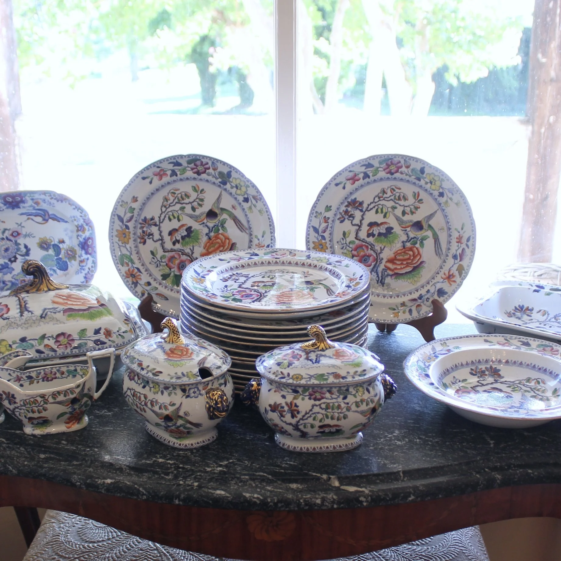 English Ironstone Porcelain “Flying Bird” Pattern