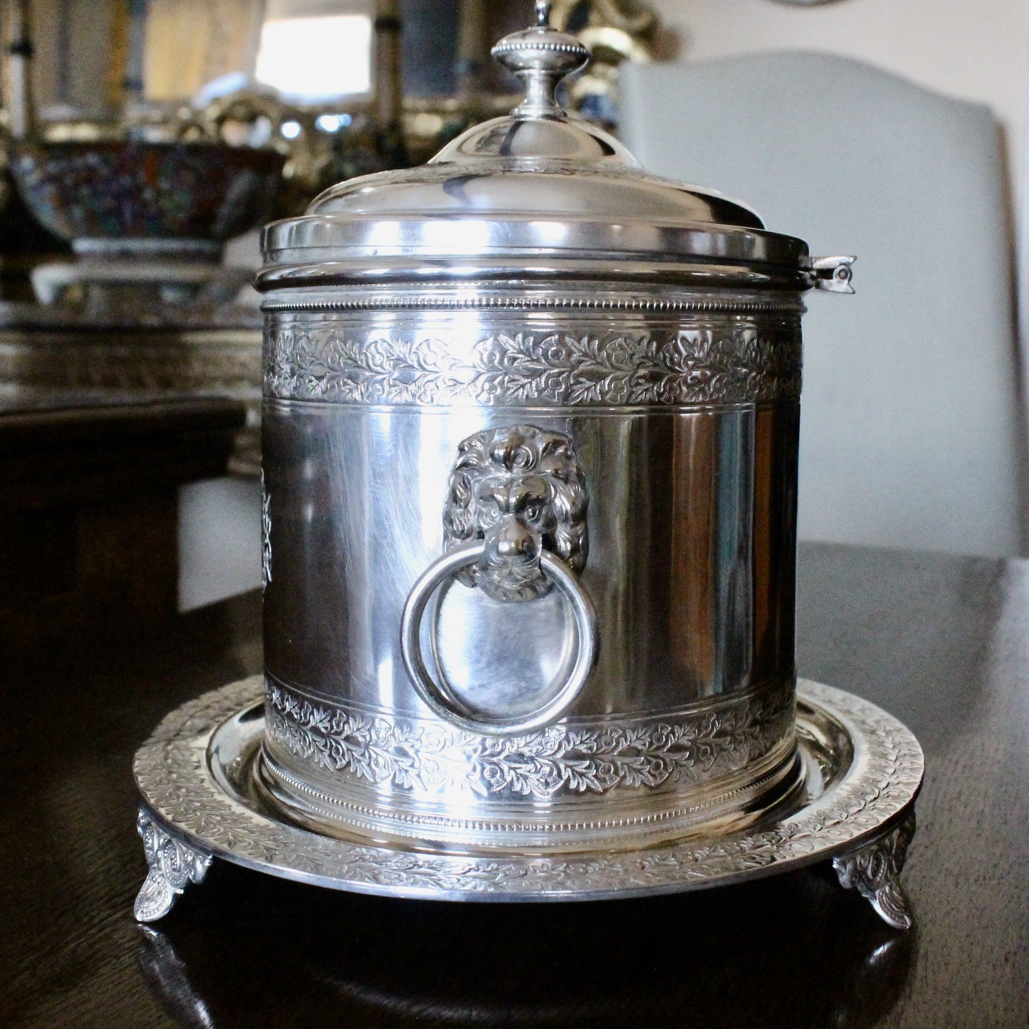 Large Silver Plate Biscuit Box Box, Mappin & Webb