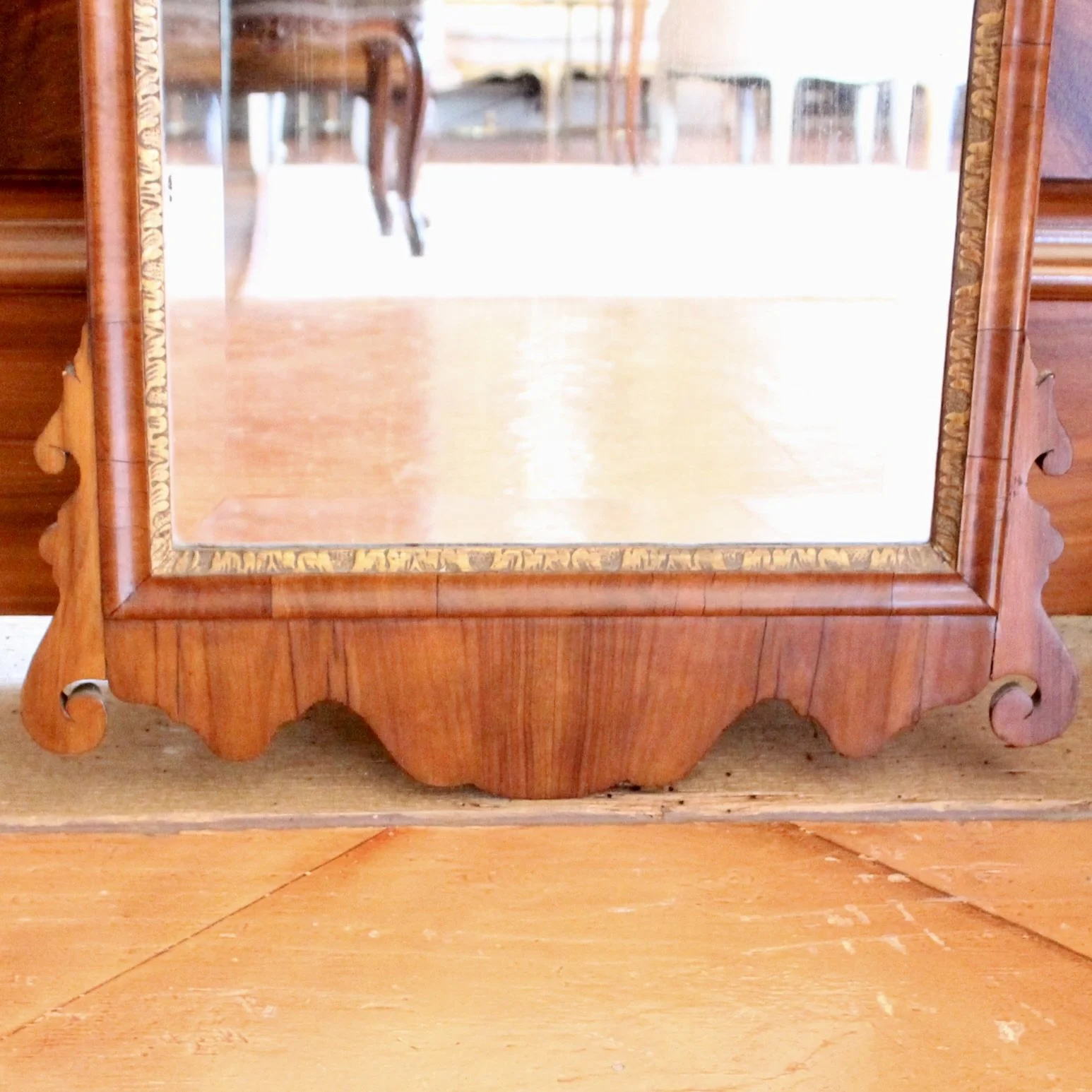George II Period Walnut And Parcel Gilt Mirror