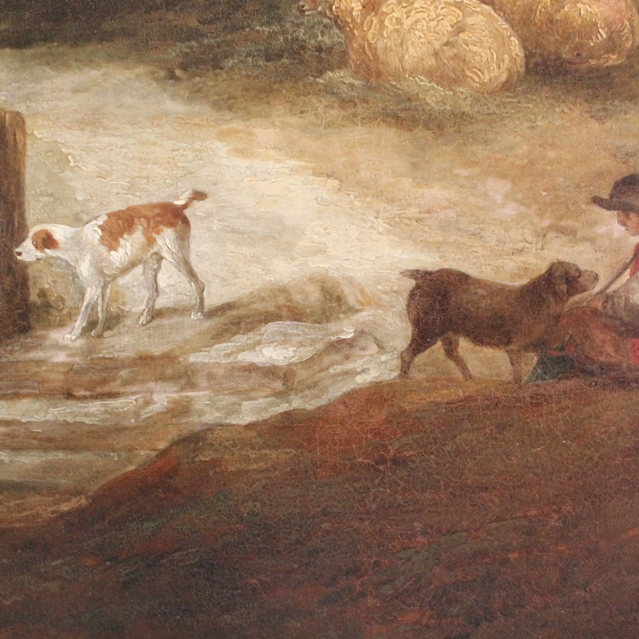 Large Oil on Canvas Landscape Attributed to George Morland
