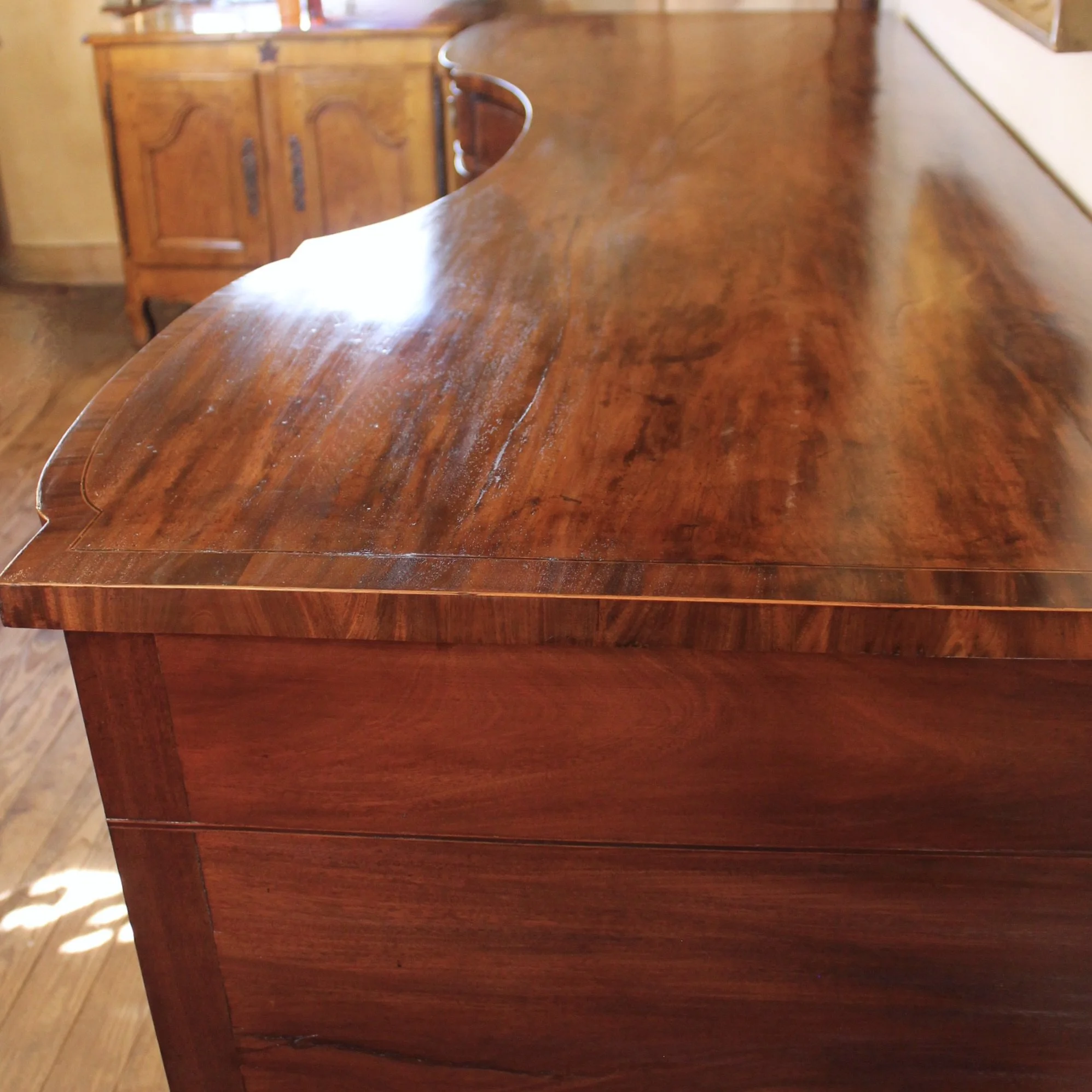 Large Georgian George III Inlaid Mahogany Sideboard