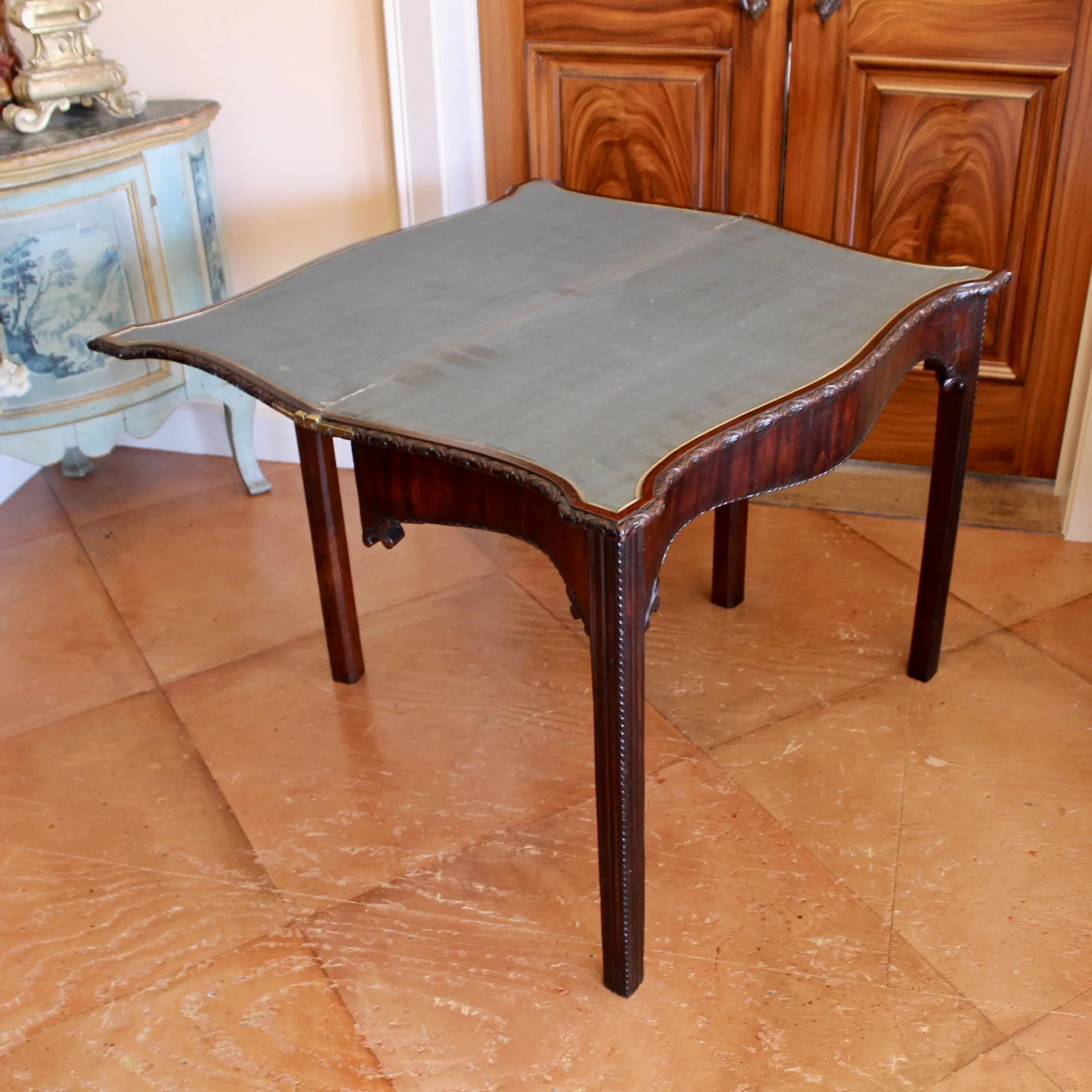 Georgian Irish Mahogany Gamer Table Side table