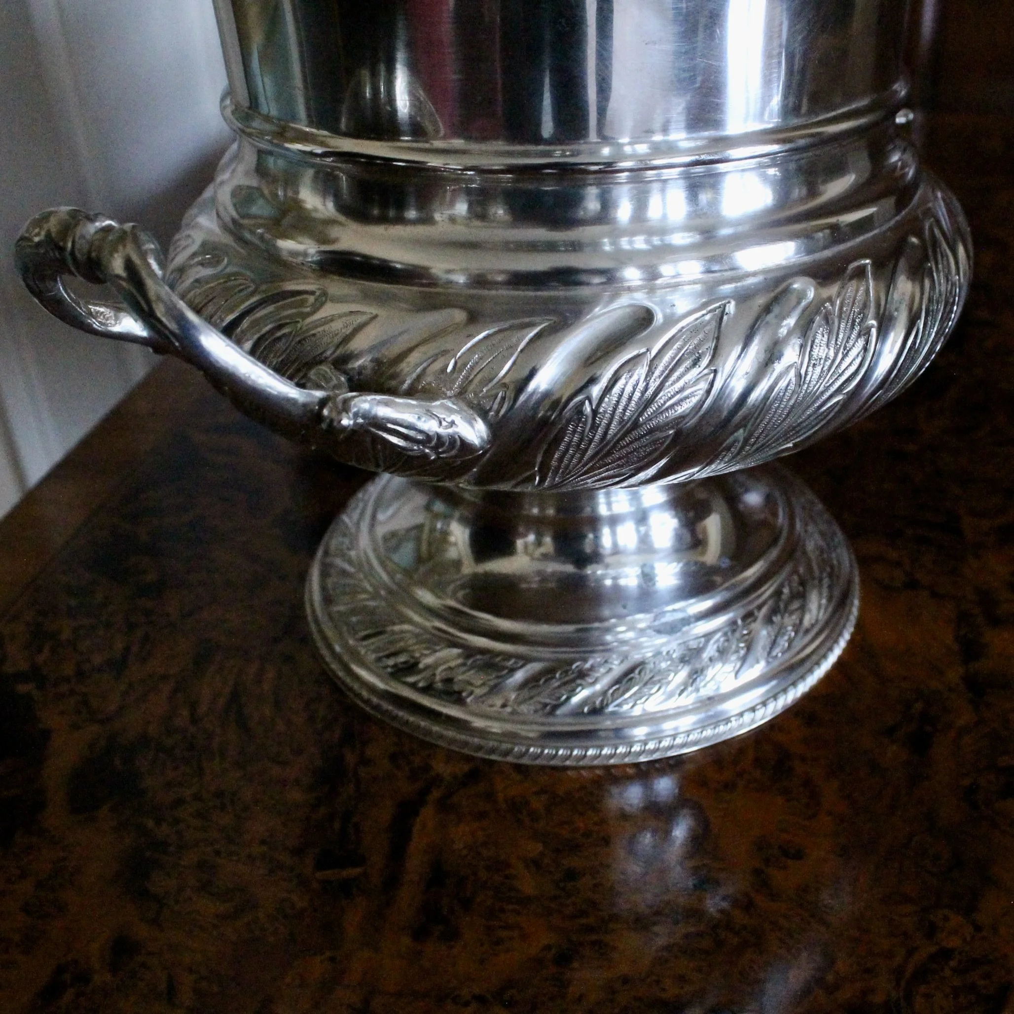 English Silver Plate Campagna Urns,  Champagne / Wine Coolers