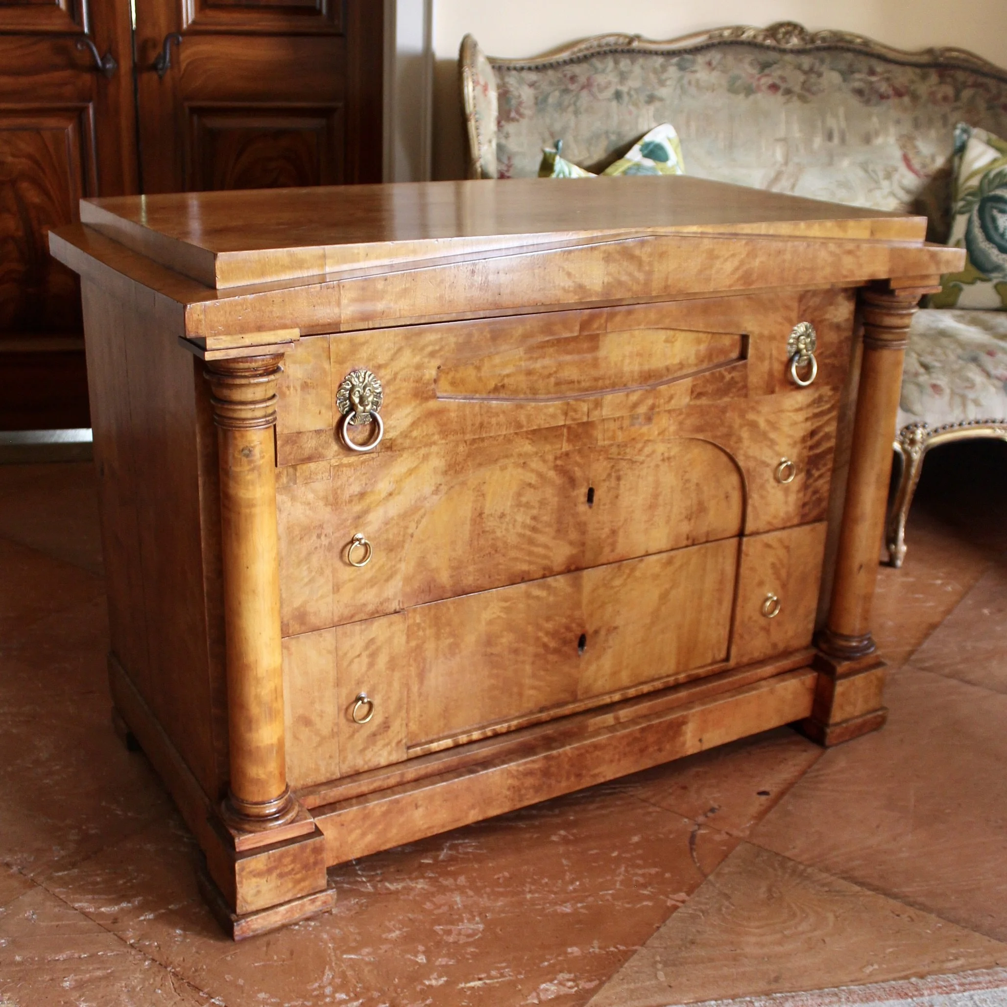 Biedermeier Birch Commode / Chest of Drawers