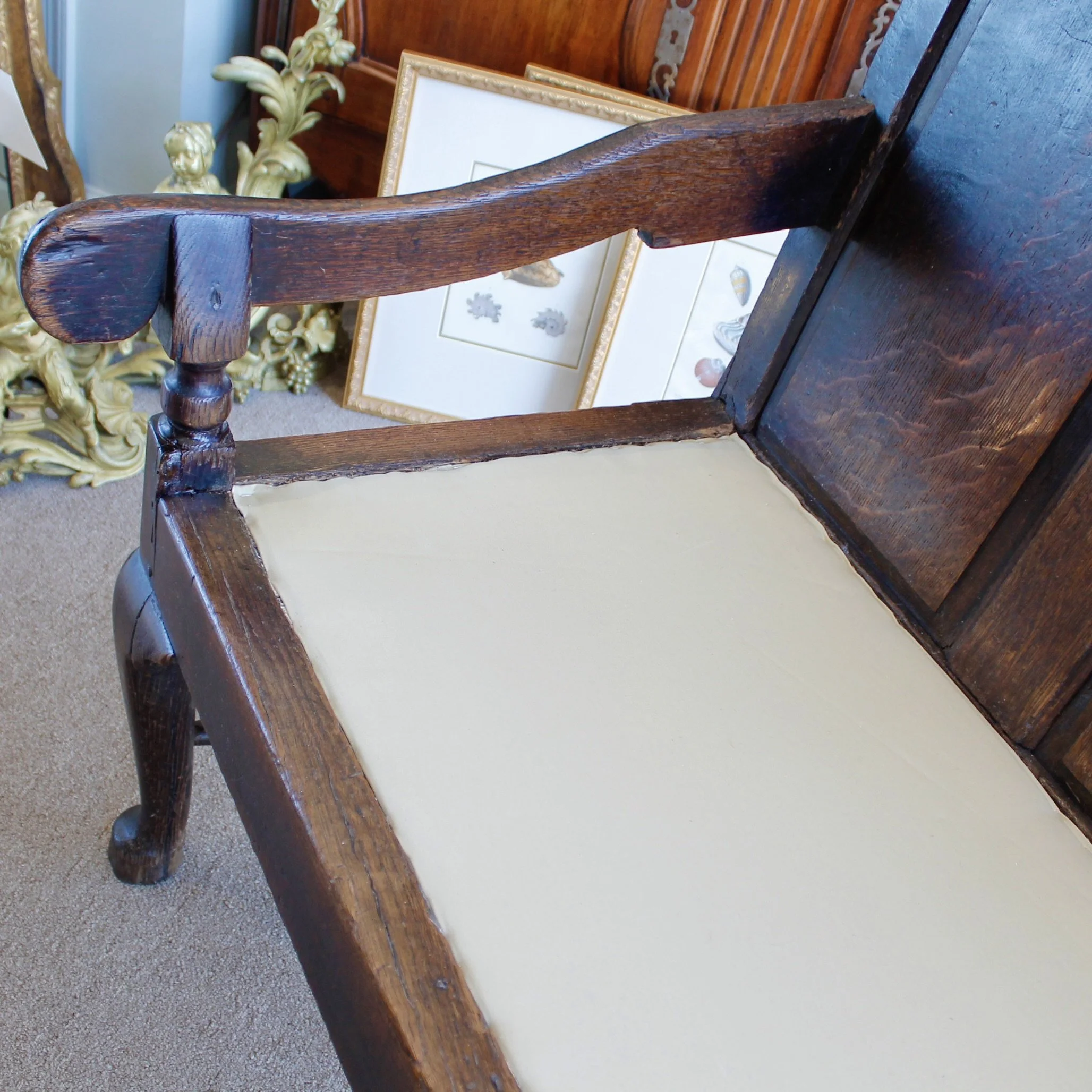 English Georgian Oak “Coachman’s” Bench