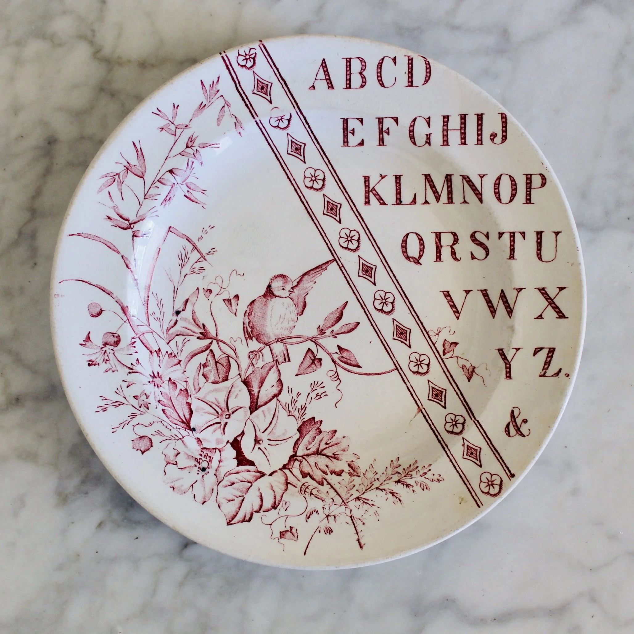 Antique Staffordshire Collector’s Alphabet Plates- a Trio