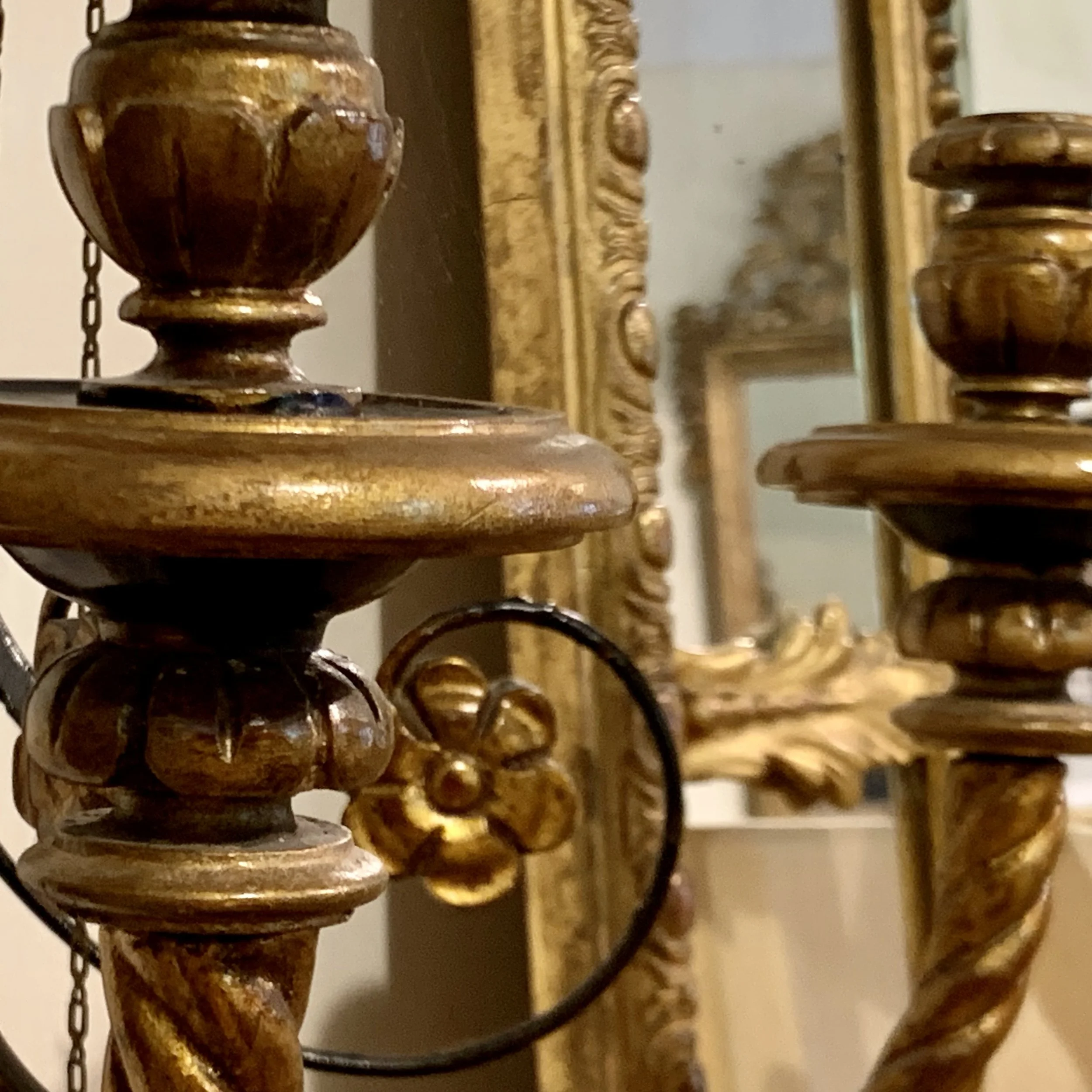 neoclassical eagle carved and gilt sconces pair