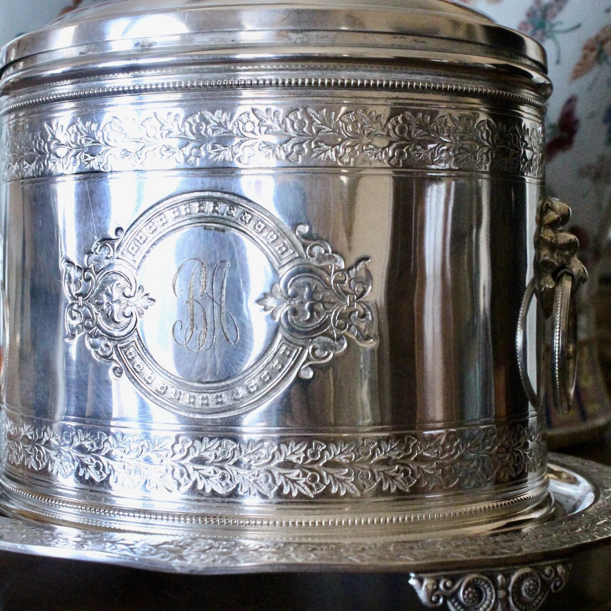 Large Silver Plate Biscuit Box Box, Mappin & Webb