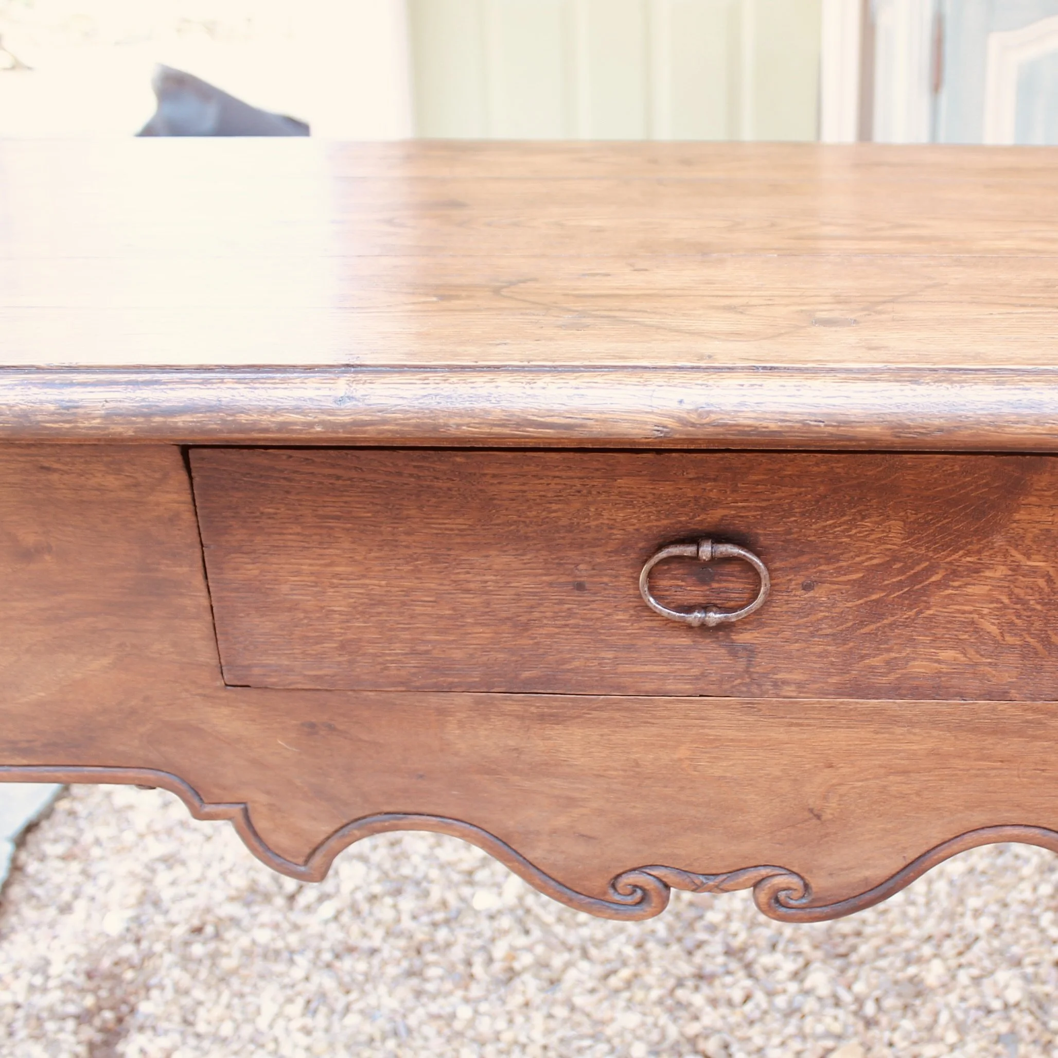 antique French oak walnut farm table