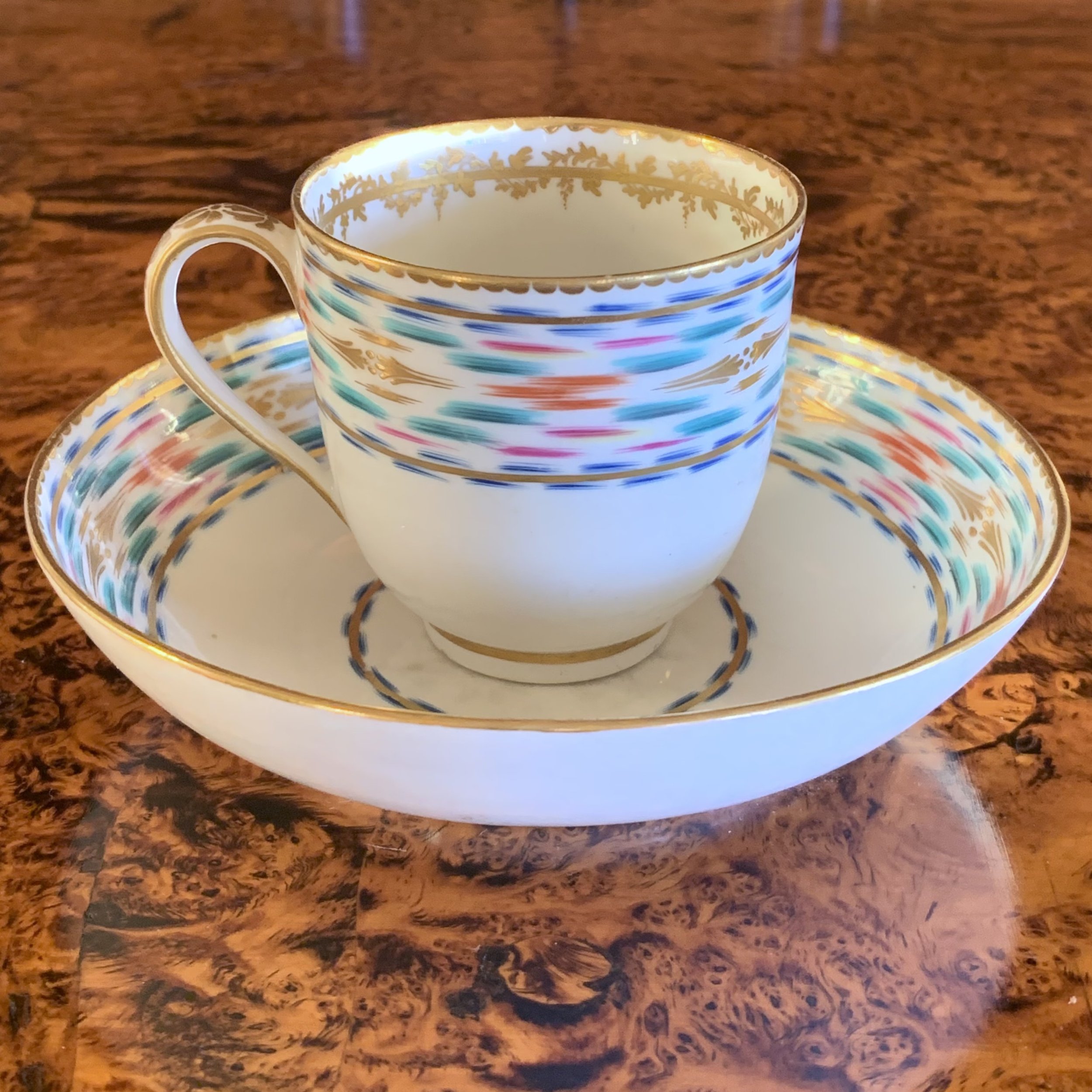 Flamestitch pattern Derby porcelain