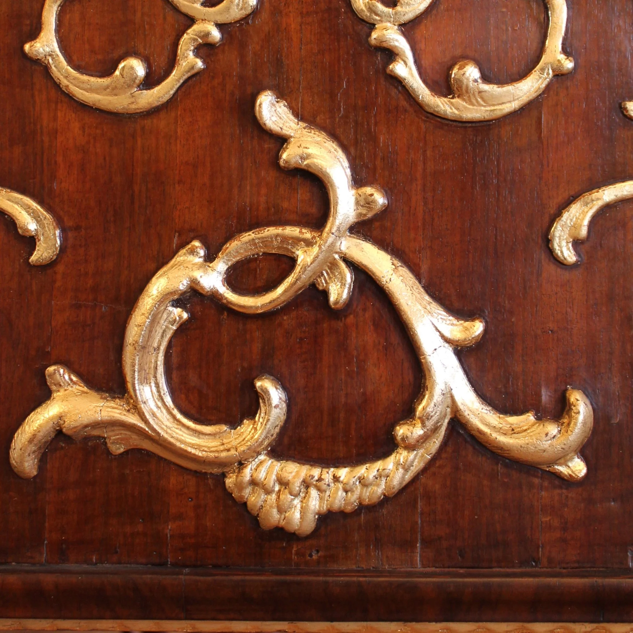 Scandinavian Rococo Walnut And Gilt Mirror (9)