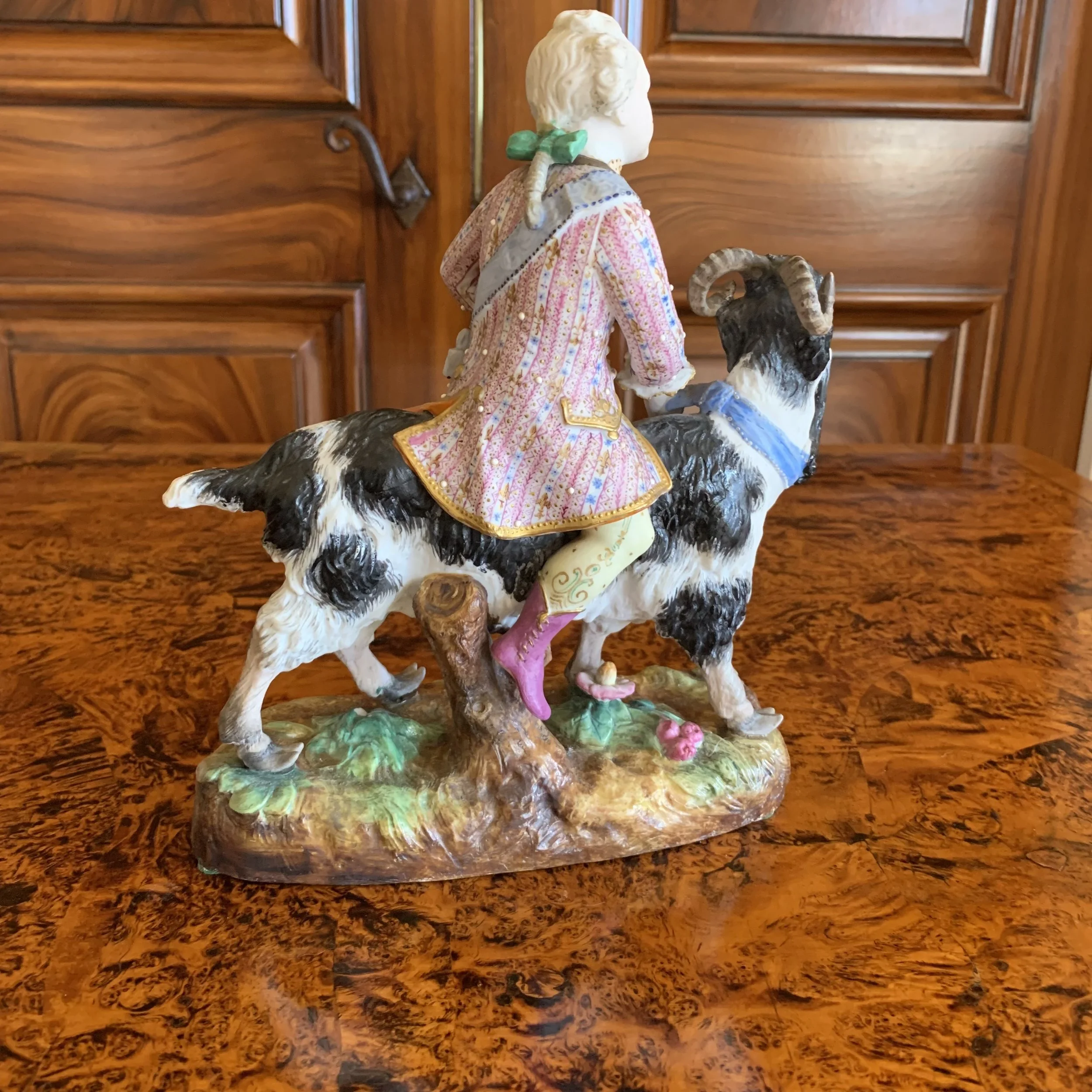 Goat and Rider Bisque Porcelain by Vion et Baury,  19th c.