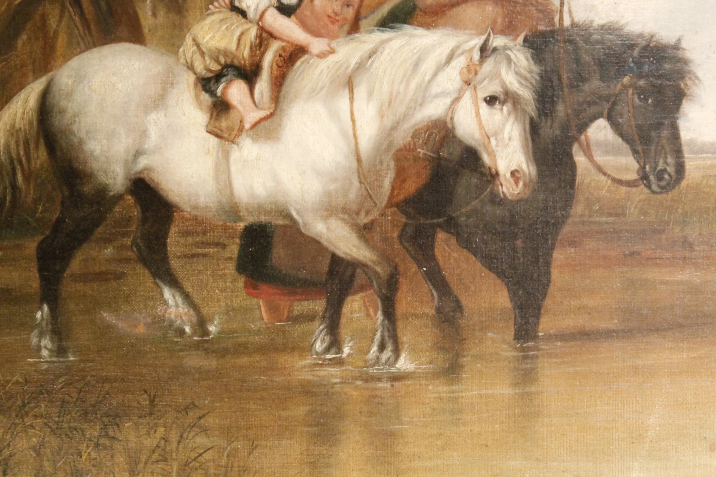 English Landscape Painting with Horses, after Callcott